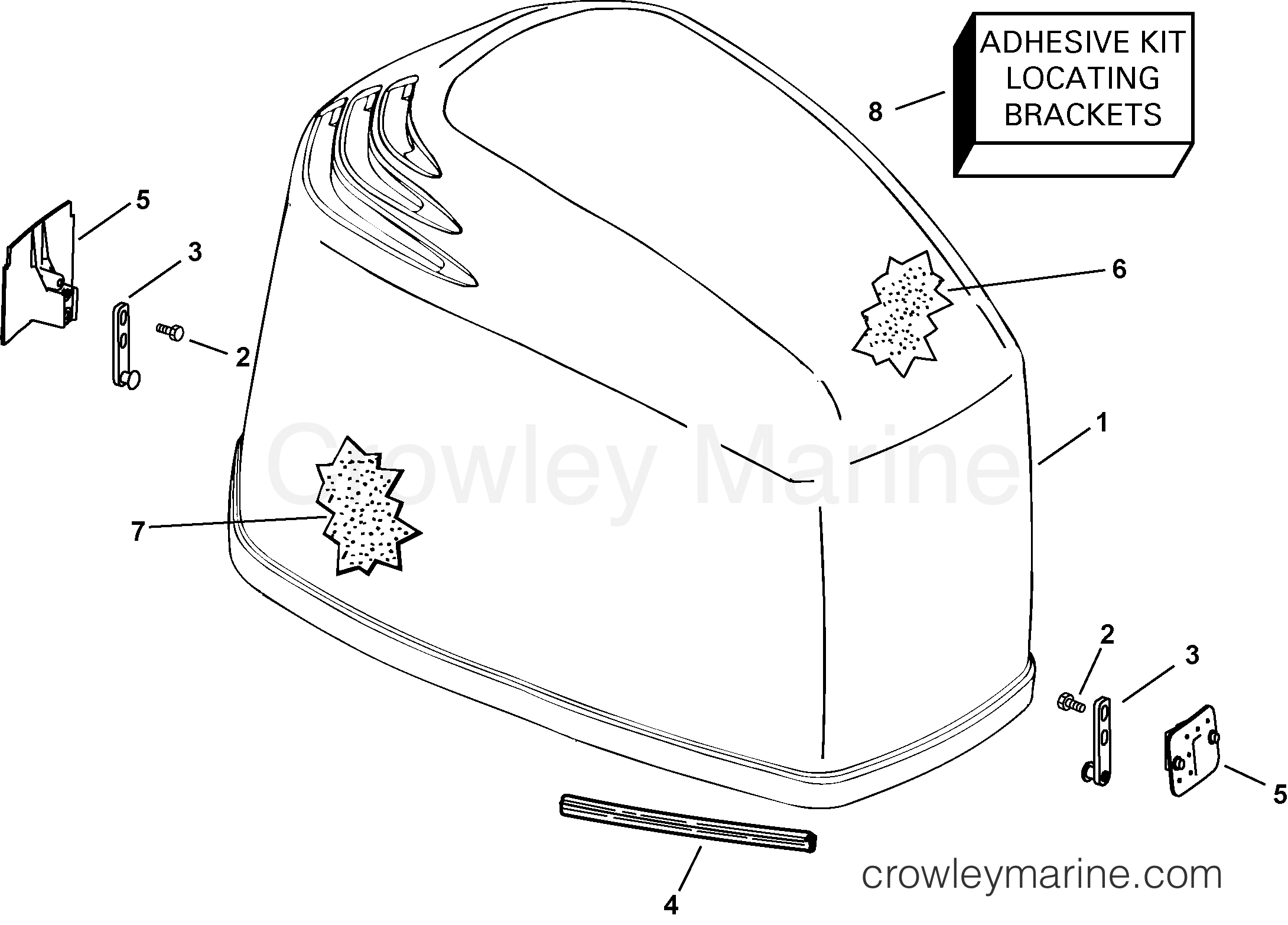2005 Outboard 150 - J150GLSOB - ENGINE COVER