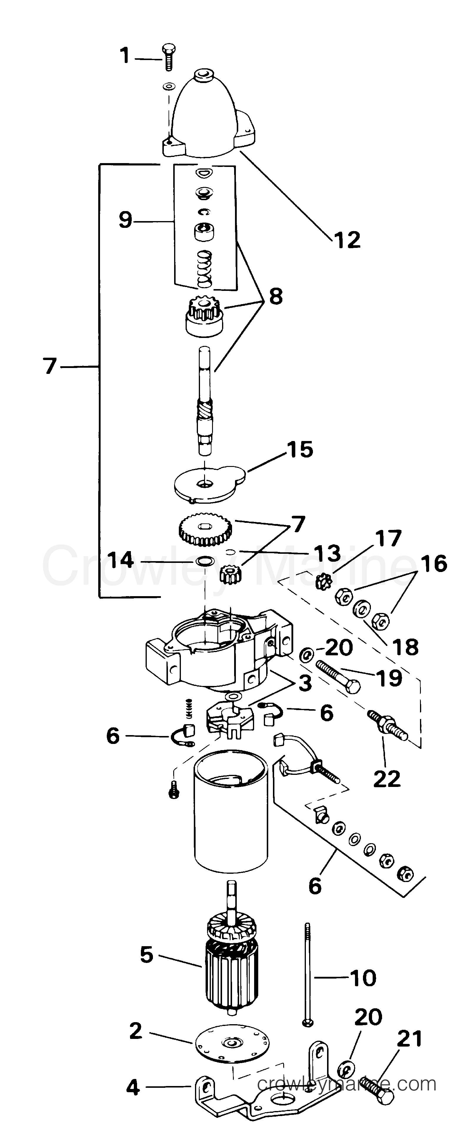 2000 Outboard 200 - E200FPLSSH - STARTER MOTOR