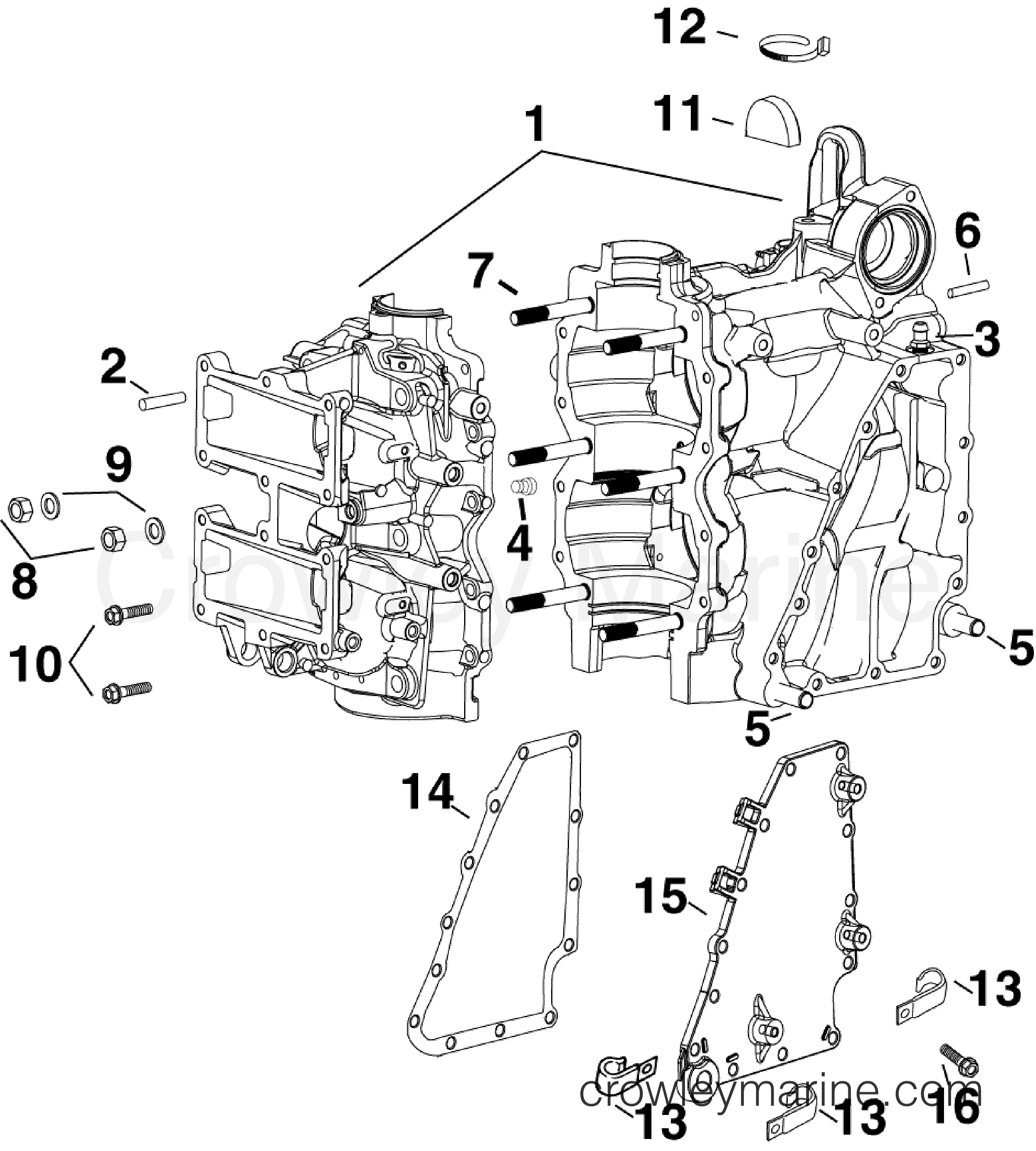 2010 Evinrude Outboards 40 - E40DPLISF CYLINDER/CRANKCASE section