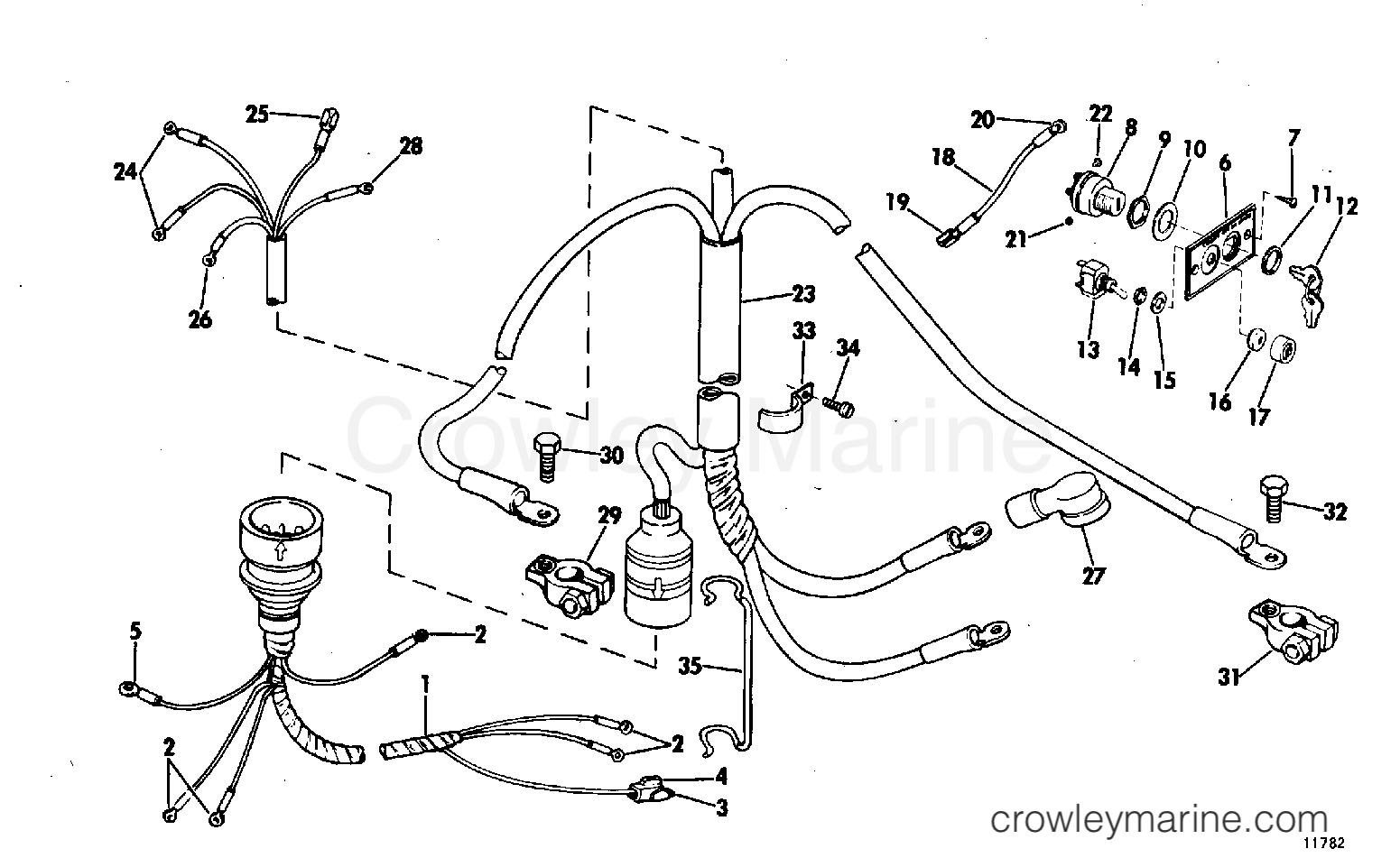 INSTRUMENT & CABLE 1971 Outboard 40 40E71B Crowley Marine