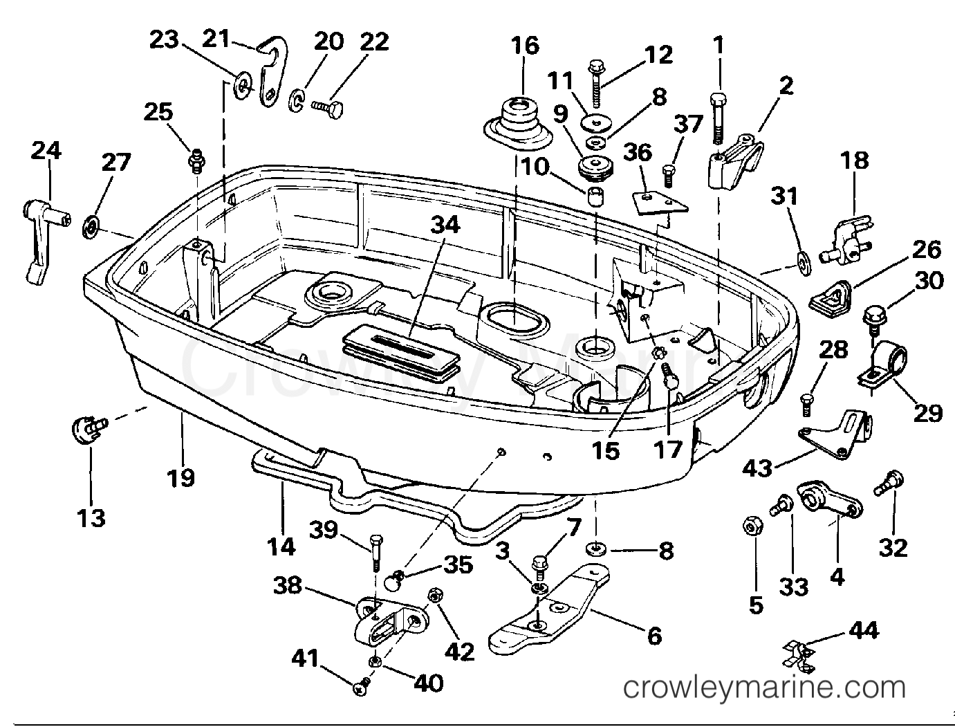 1986 Outboard 20 - E20ECDC - LOWER ENGINE COVER