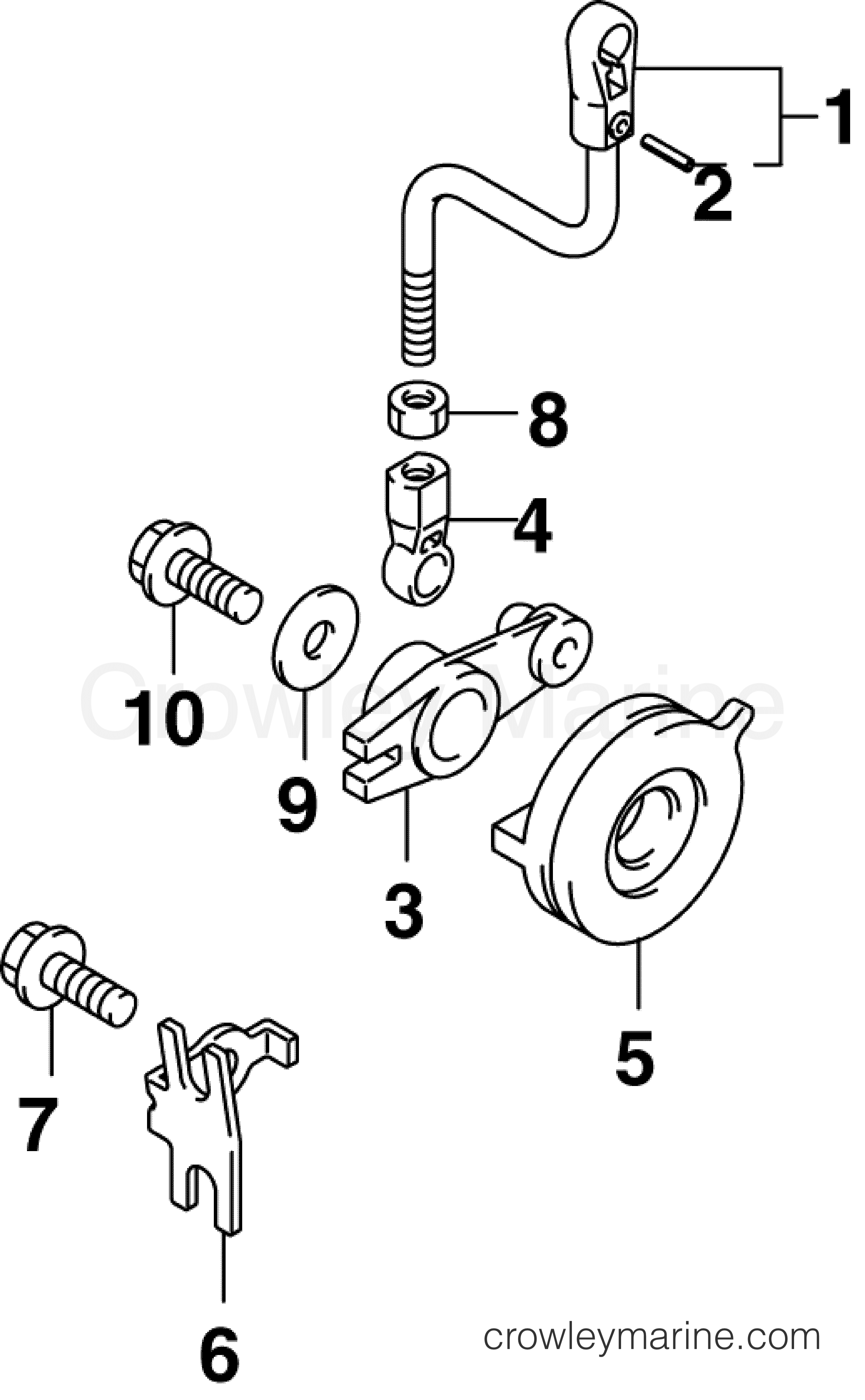 2007 Outboard 10 - J10RL4SUB - THROTTLE LINKAGE
