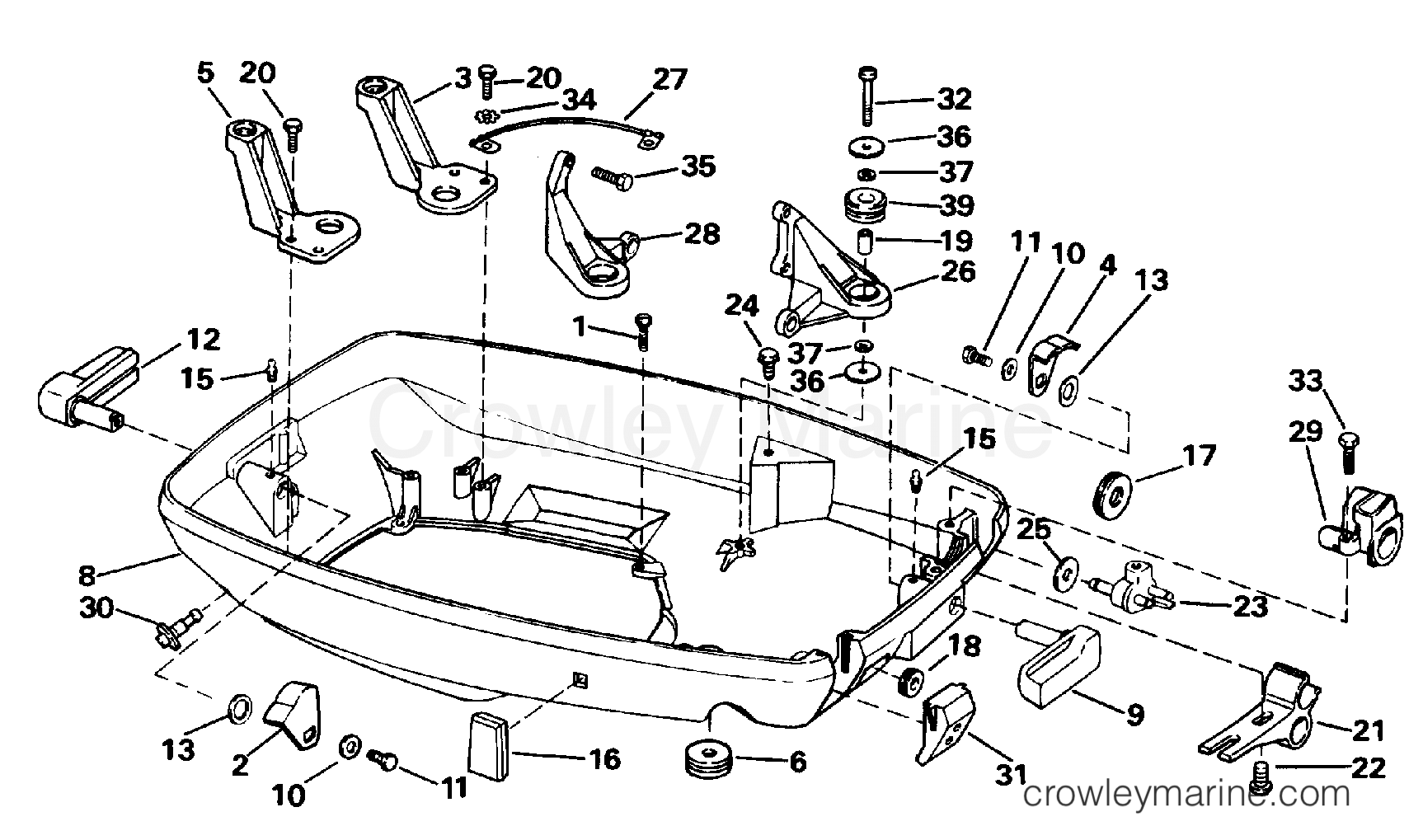 1996 Outboard 65 - SJ65RSYM - LOWER ENGINE COVER