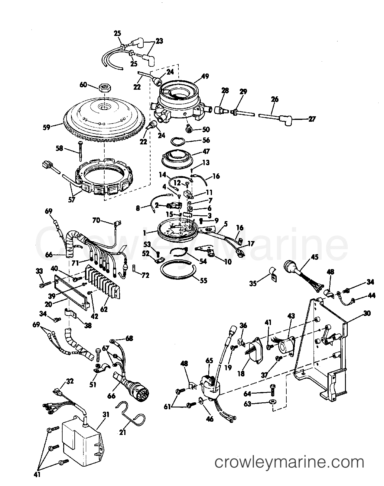 1971 Outboard 60 - 60173E - IGNITION SYSTEM
