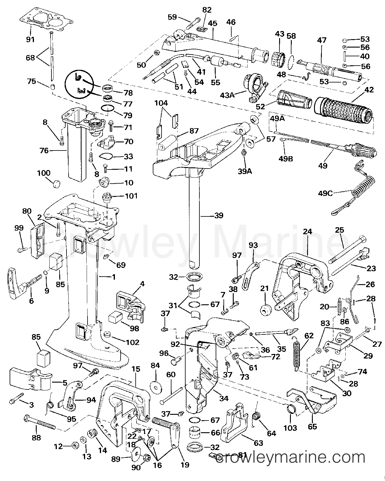 1987 Outboard 8 - J8RLCUD - MIDSECTION