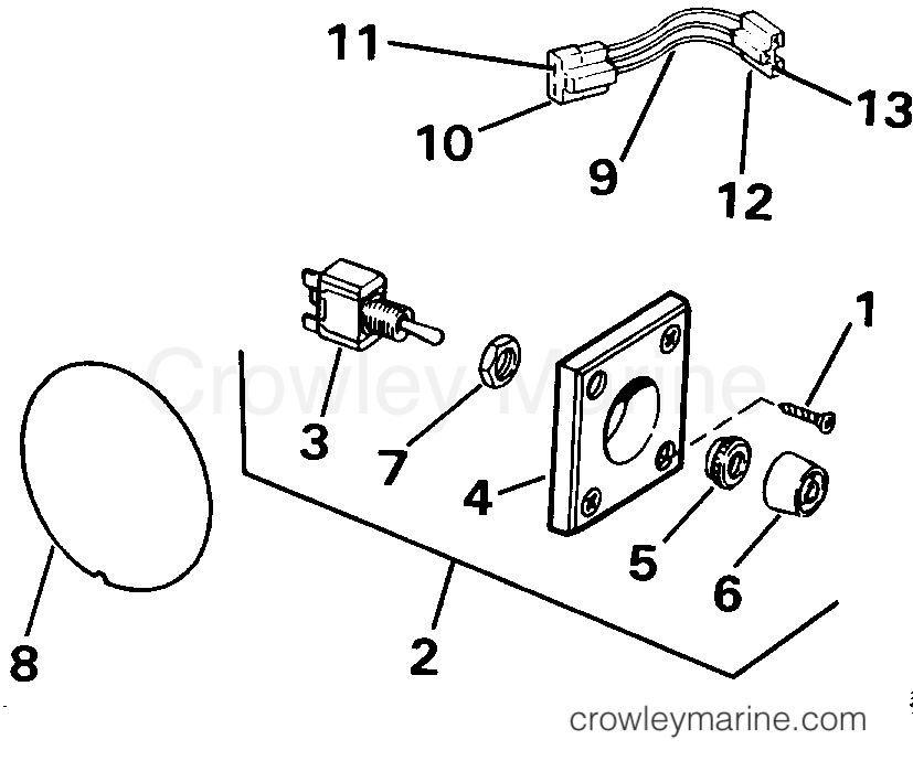 1992 Rigging OMC Stern Drive - All Models - TRIM / TILT SWITCH CONVERSION KIT