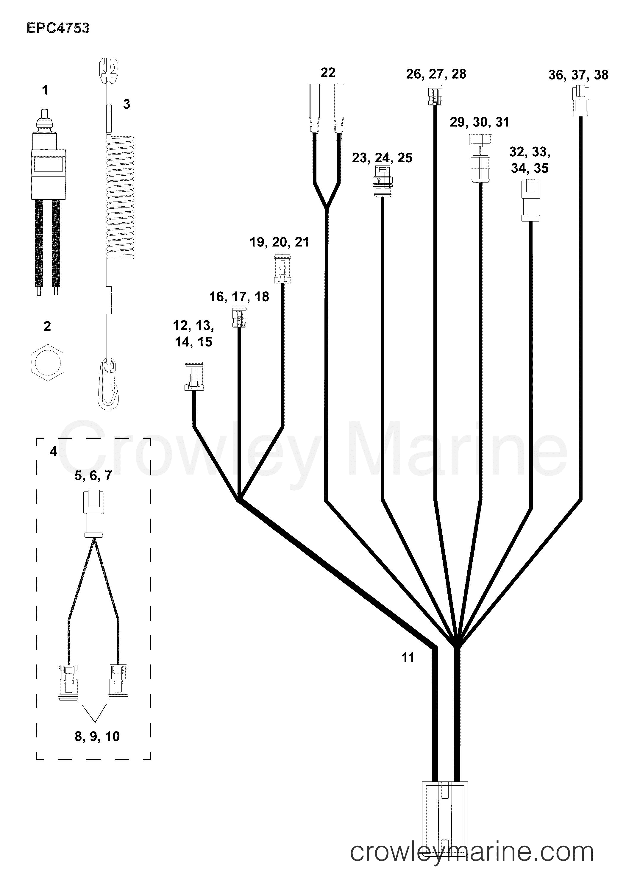 2013-2015 Rigging E-TEC G2 - INSTRUMENTS/RIGGING - RANGER TOUCH PAD HARNESS KIT