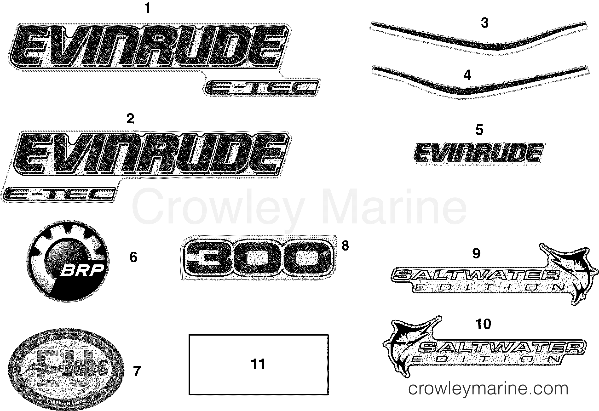2008 Outboard 300 - E300DCZSCS - DECALS