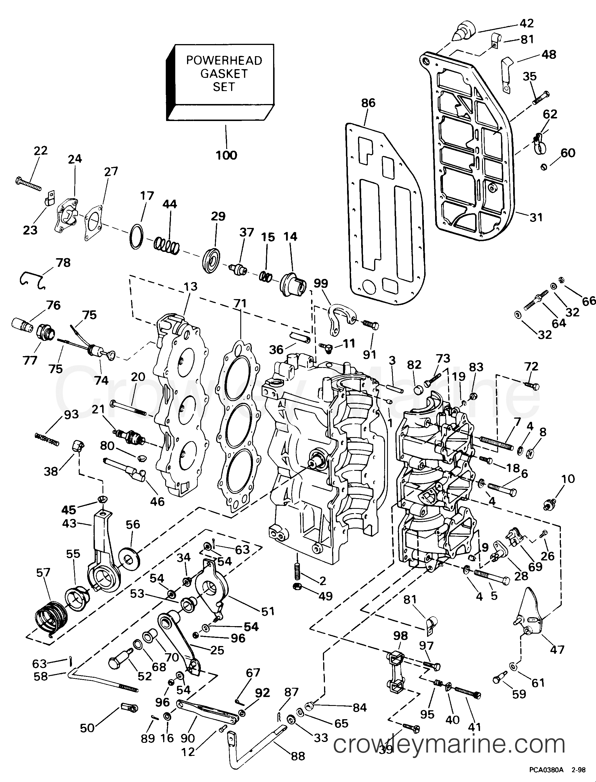1998 Outboard 50 - J50DTLECA - CYLINDER & CRANKCASE