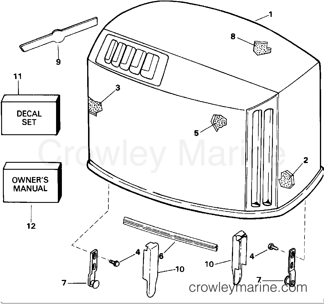 1991 Outboard 150 - J150EXEIS - ENGINE COVER - JOHNSON