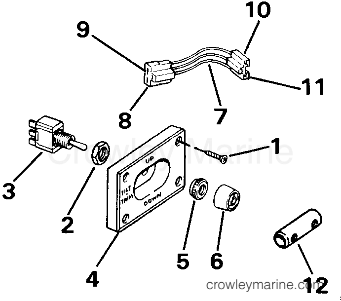 1993 Rigging OMC Stern Drive - All Models - TRIM/TILT SWITCH CONVERSION KIT-DUAL ENGINE