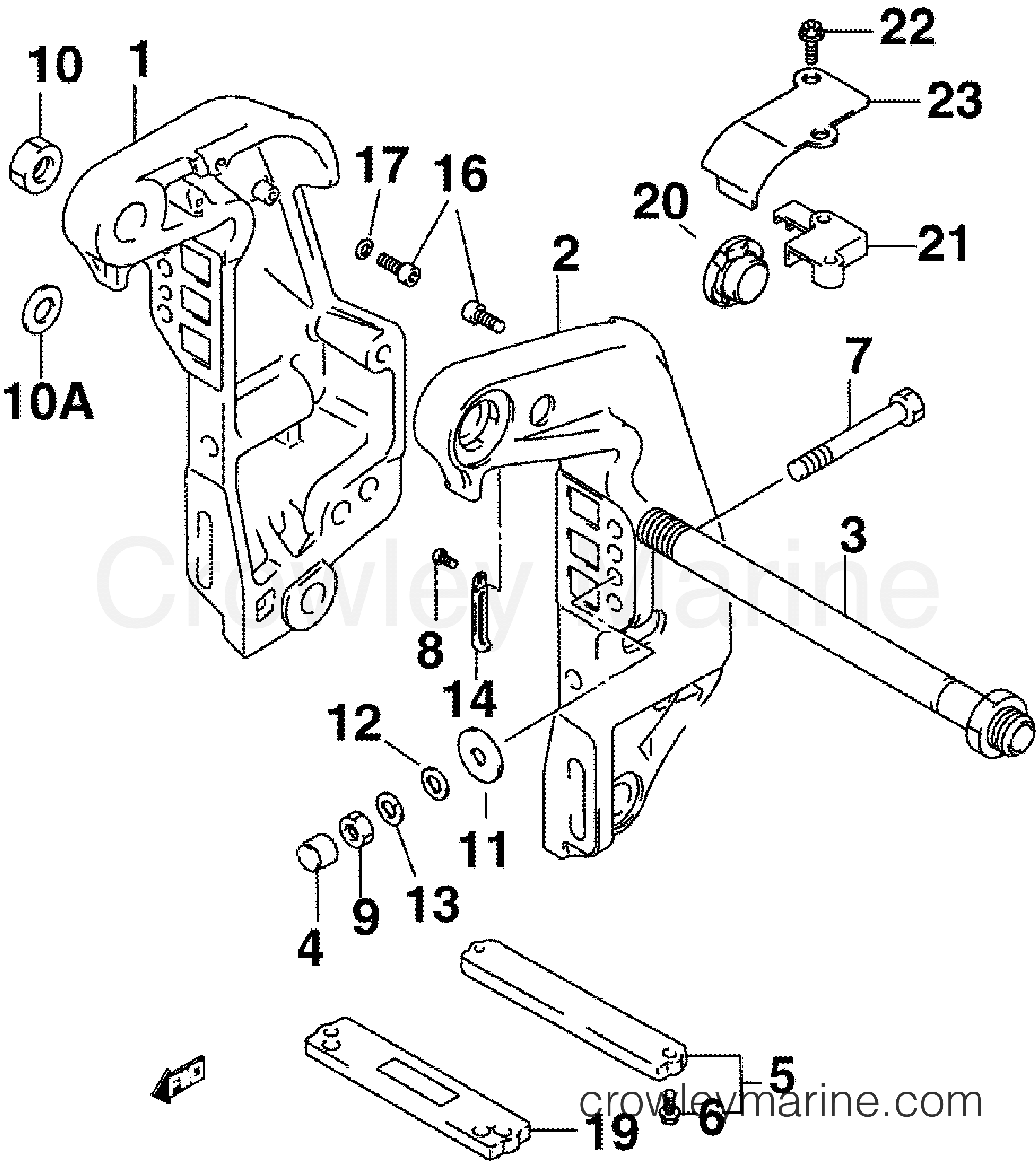 2006 Outboard 60 - J60PL4SDM - STERN BRACKET