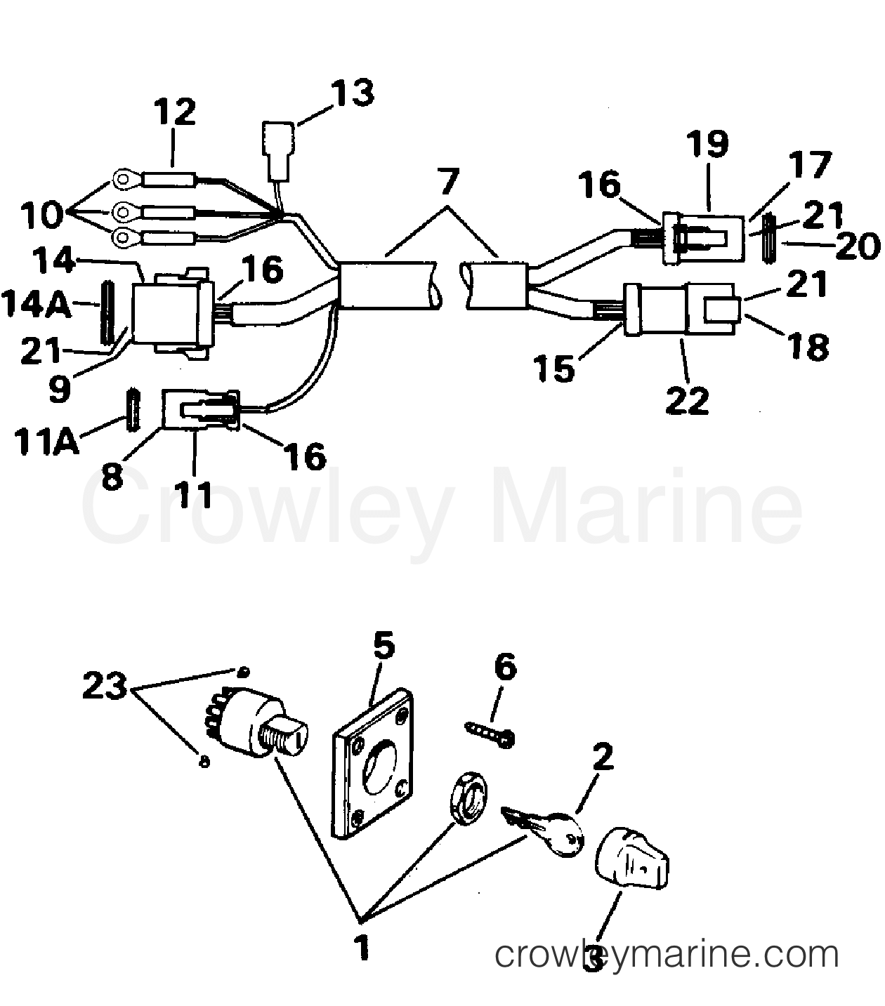 1996 Outboard 50 - J50TTLEDC - IGNITION SWITCH & CABLE