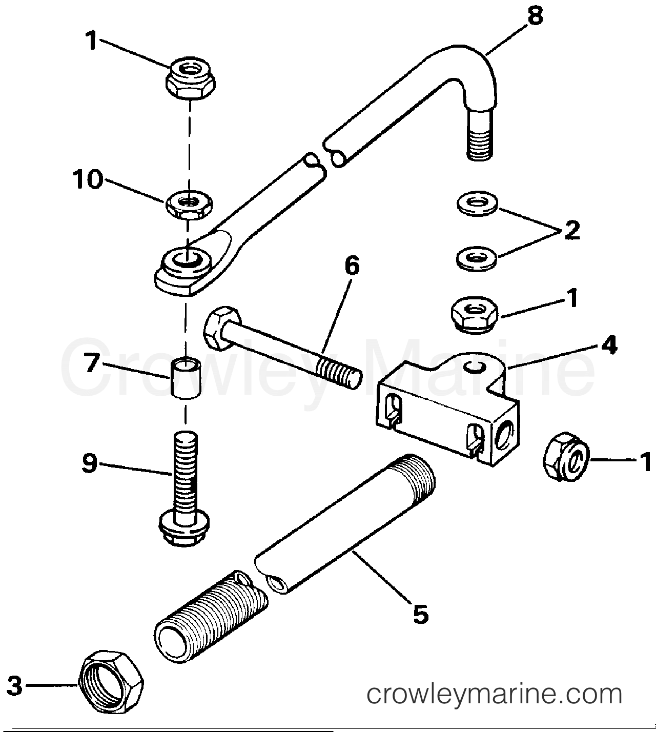1986 Evinrude Outboards 150 - E150STLCDC - DUAL CABLE STEERING CONNECTOR KIT - PARALLEL ENTRY - 200STL section