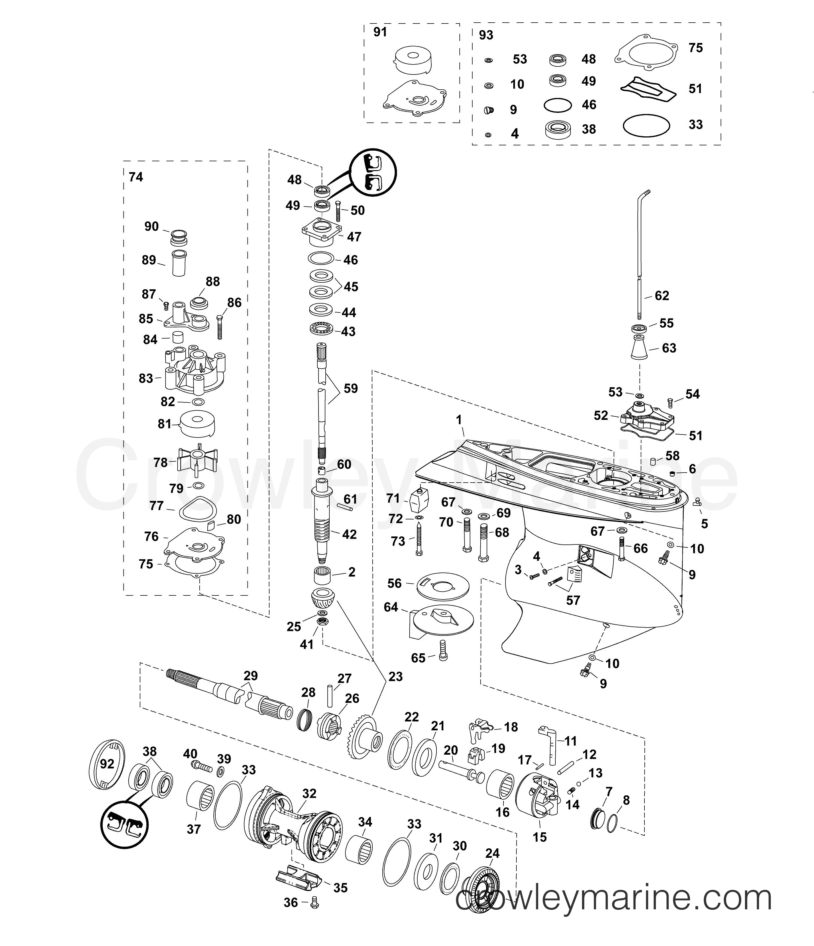 AB Outboard 200 - 2.6L - E200DPXABA - GEARCASE, M2-TYPE