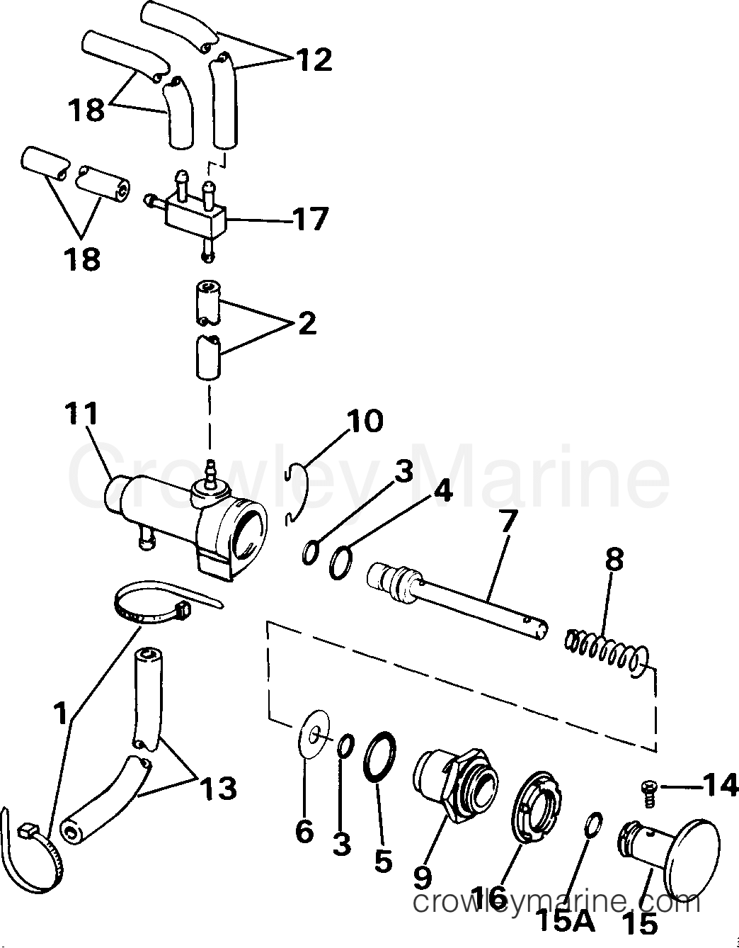 1985 Outboard 65 - J65TELCOC - MANUAL PRIMER SYSTEM