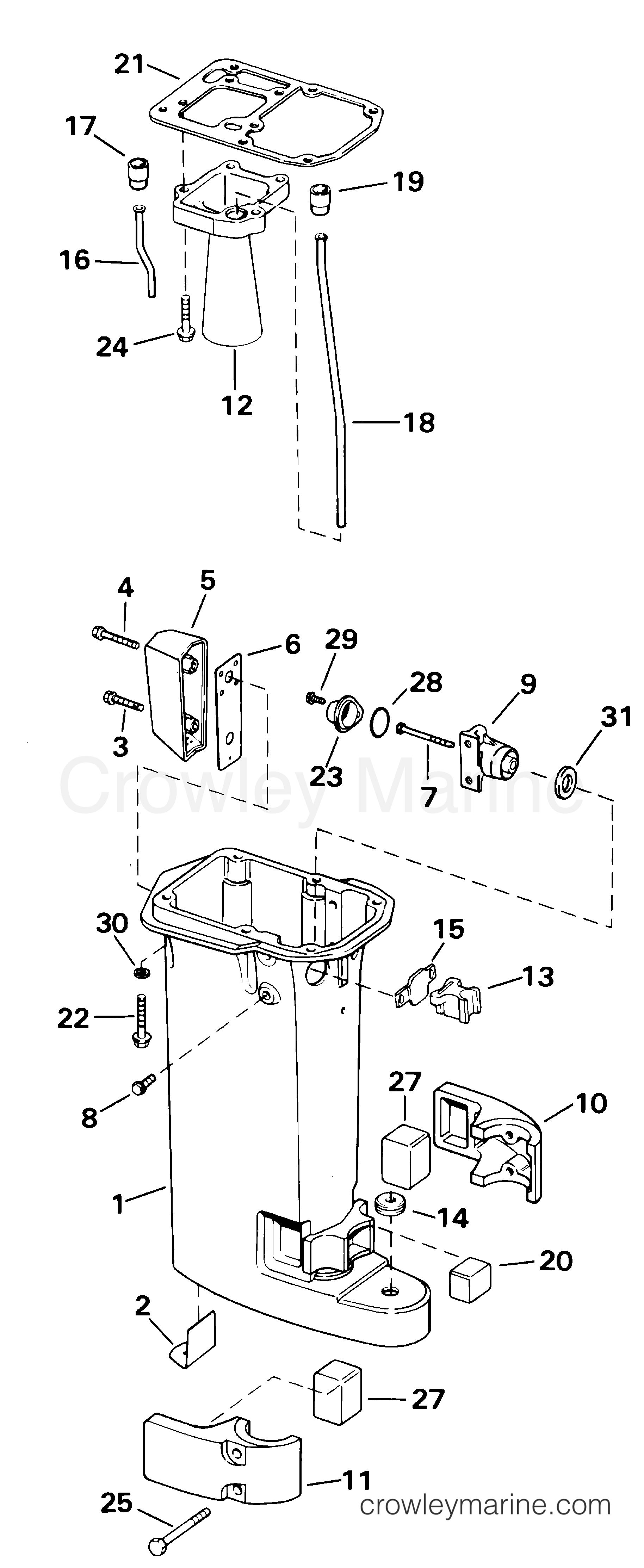 2001 Johnson Outboards 10 - J10ELSIM EXHAUST HOUSING section