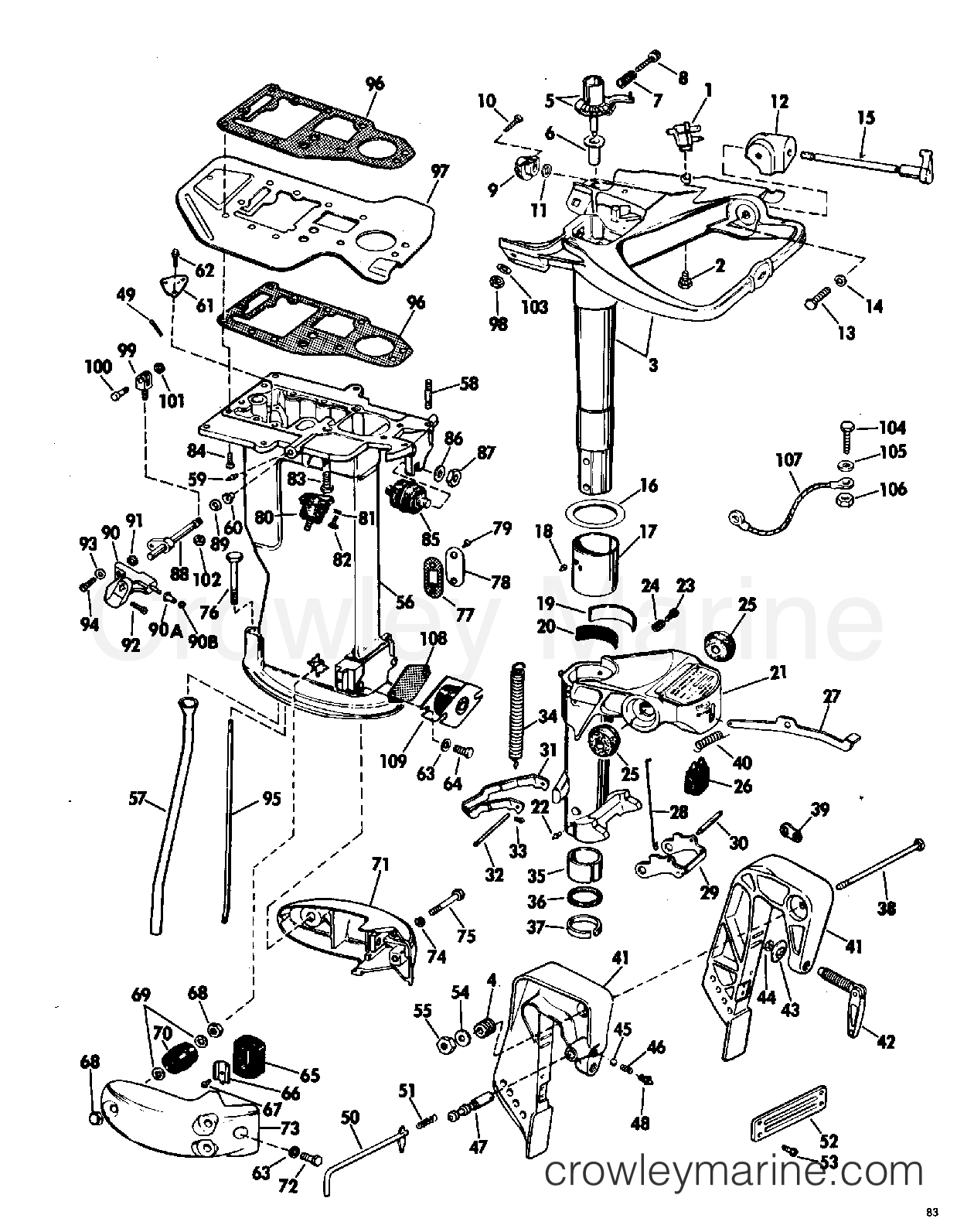 1968 Outboard 33 - 33802M - LOWER UNIT GROUP