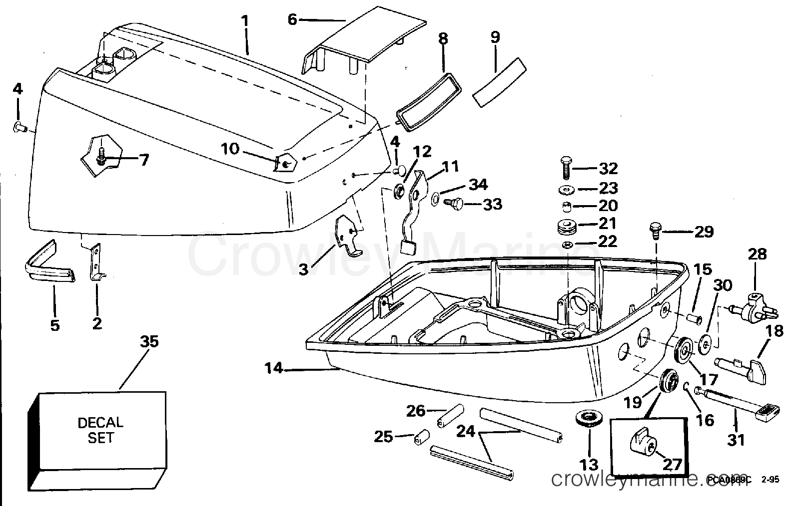 1995 Outboard 4 - E4RDHEOD - ENGINE COVER
