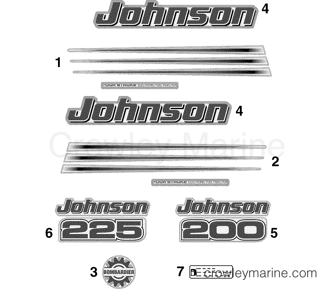2005 Outboard 200 - BJ200X4SO - DECALS