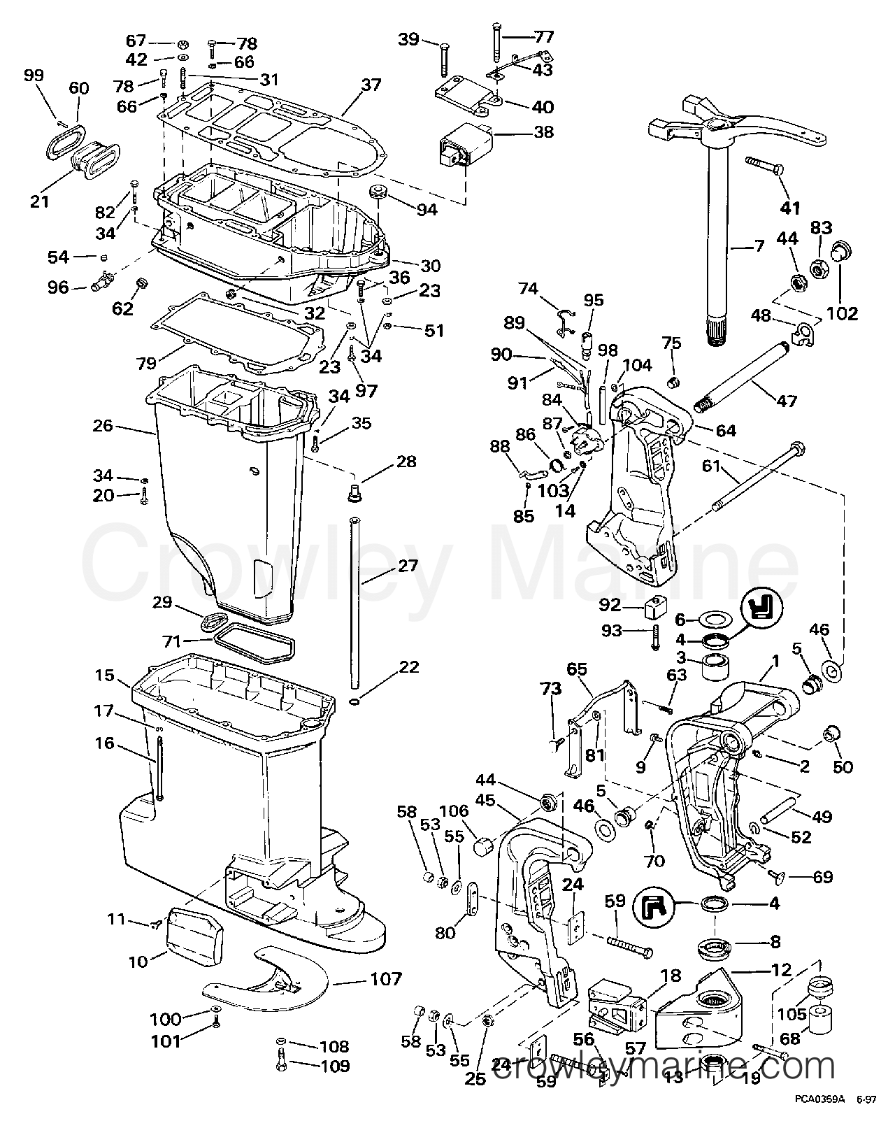 1998 Outboard 250 - BJ250CXECB - MIDSECTION