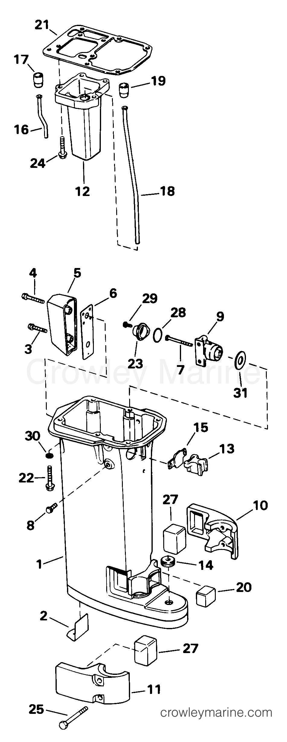 1998 Outboard 10 - SJ10RPLY - EXHAUST HOUSING