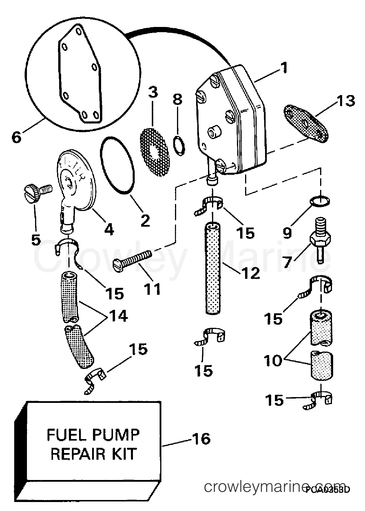 1997 Outboard 30 - J30EEUD - FUEL PUMP