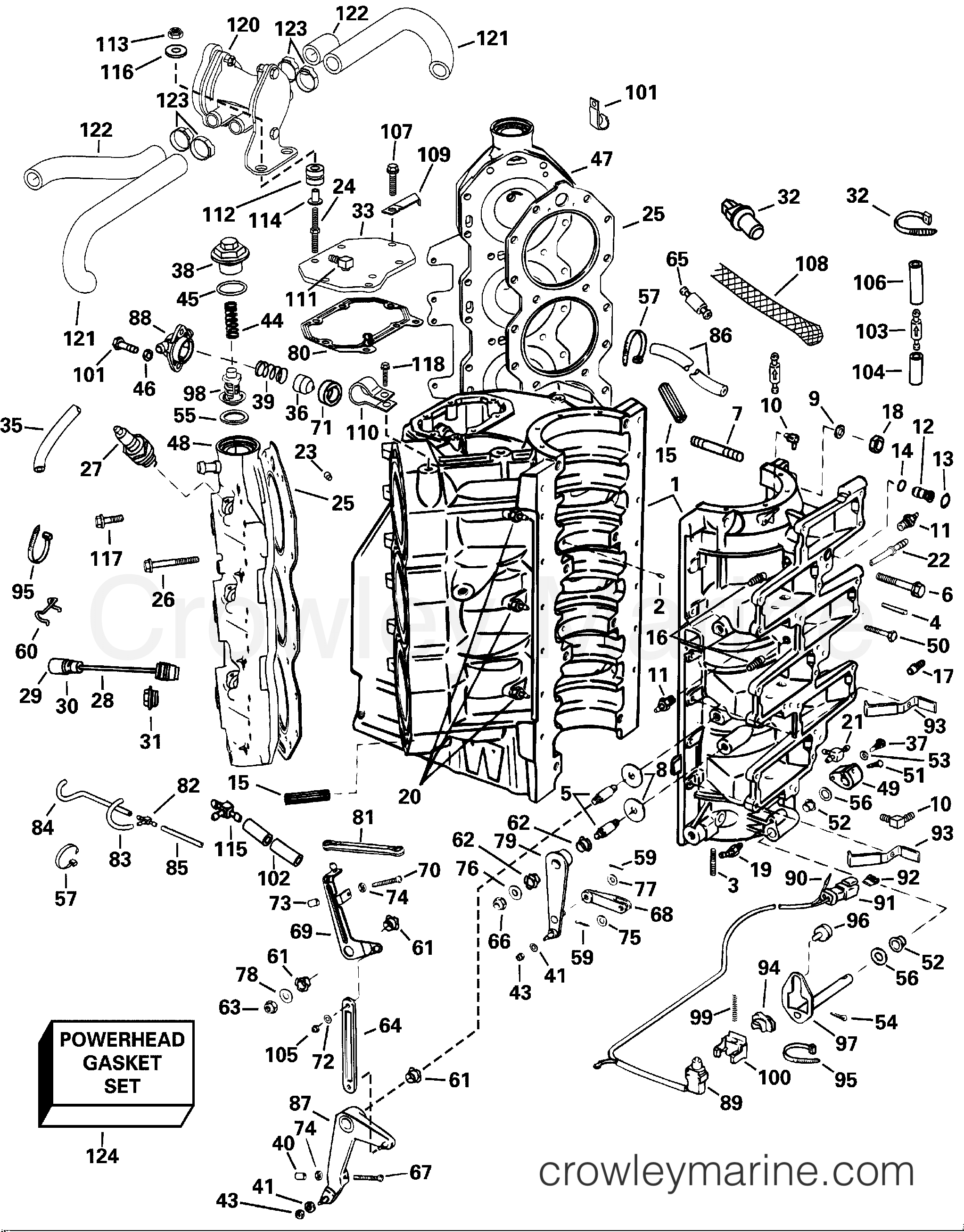 2000 Outboard 200 - E200FPLSSH - CYLINDER & CRANKCASE