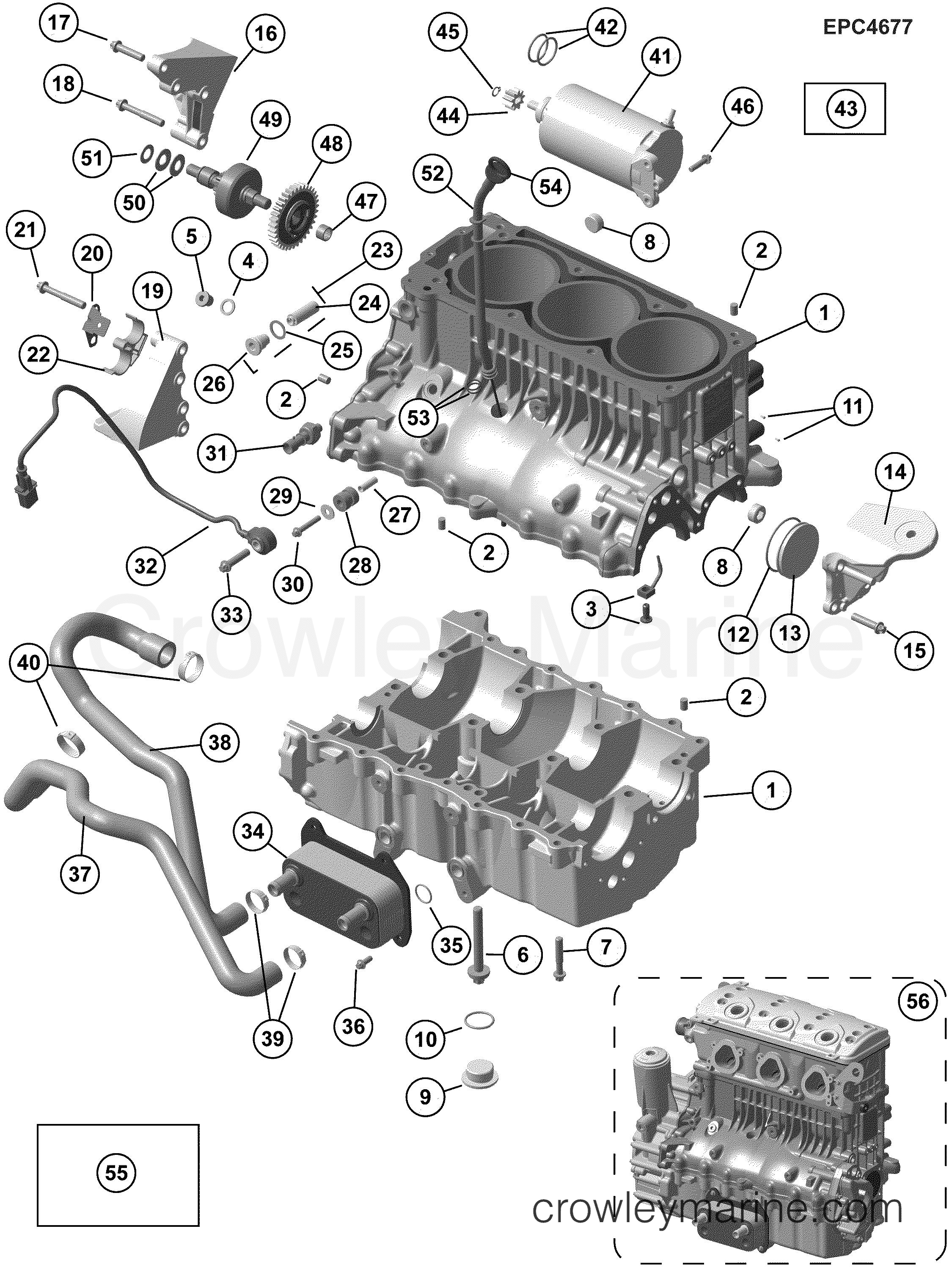 ENGINE BLOCK AA Powertrain 250 440000AAA Crowley Marine