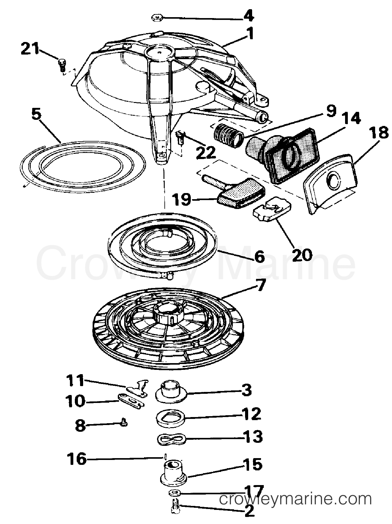 1986 Outboard 40 - E40RWCDB - REWIND STARTER