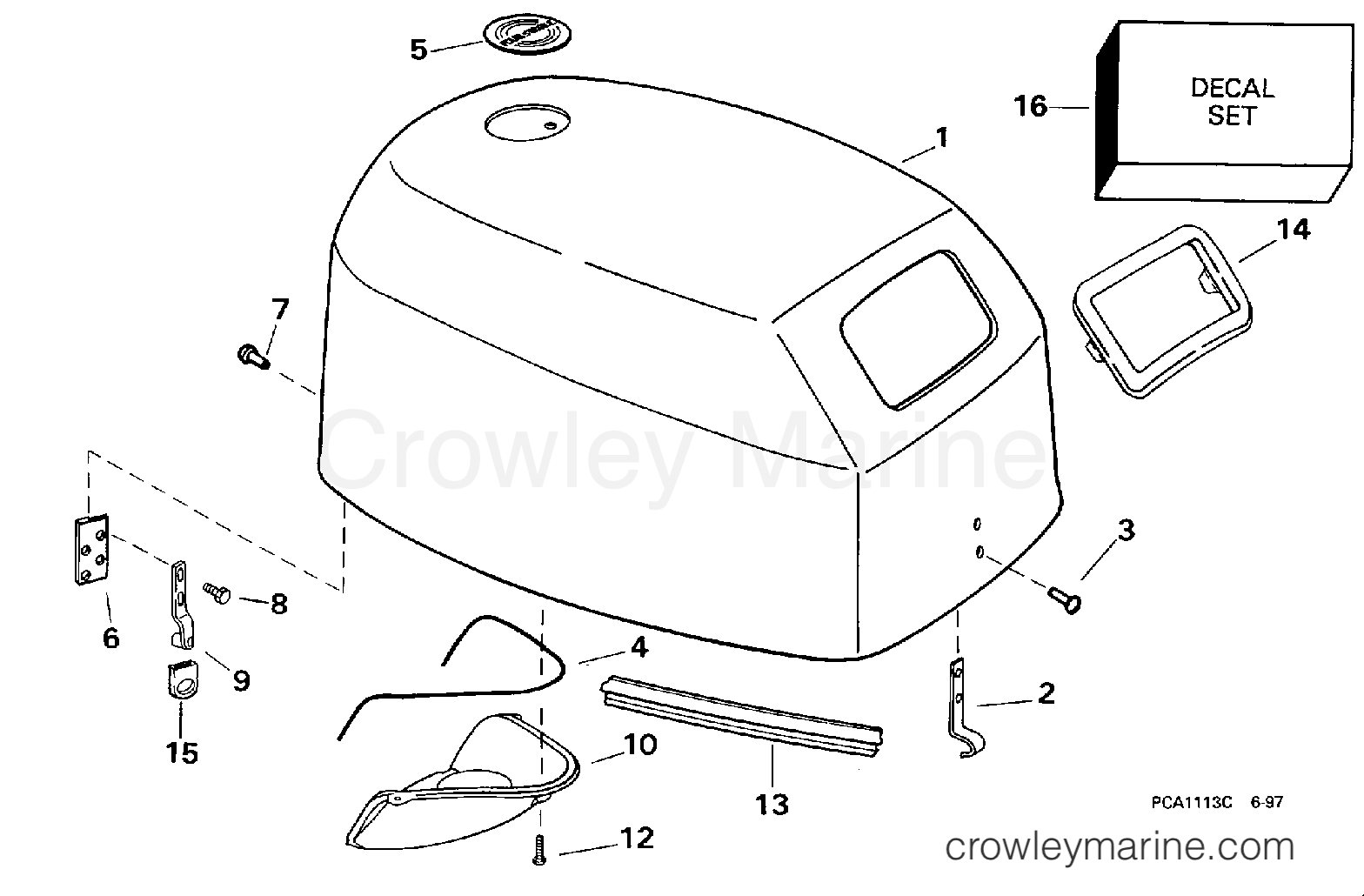 1998 Outboard 9.9 - J10FEXECM - ENGINE COVER -- EVINRUDE