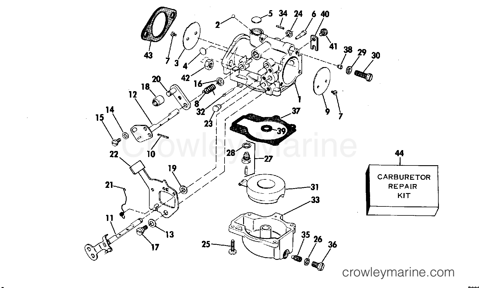 1977 Outboard 55 - 55E77D - CARBURETOR