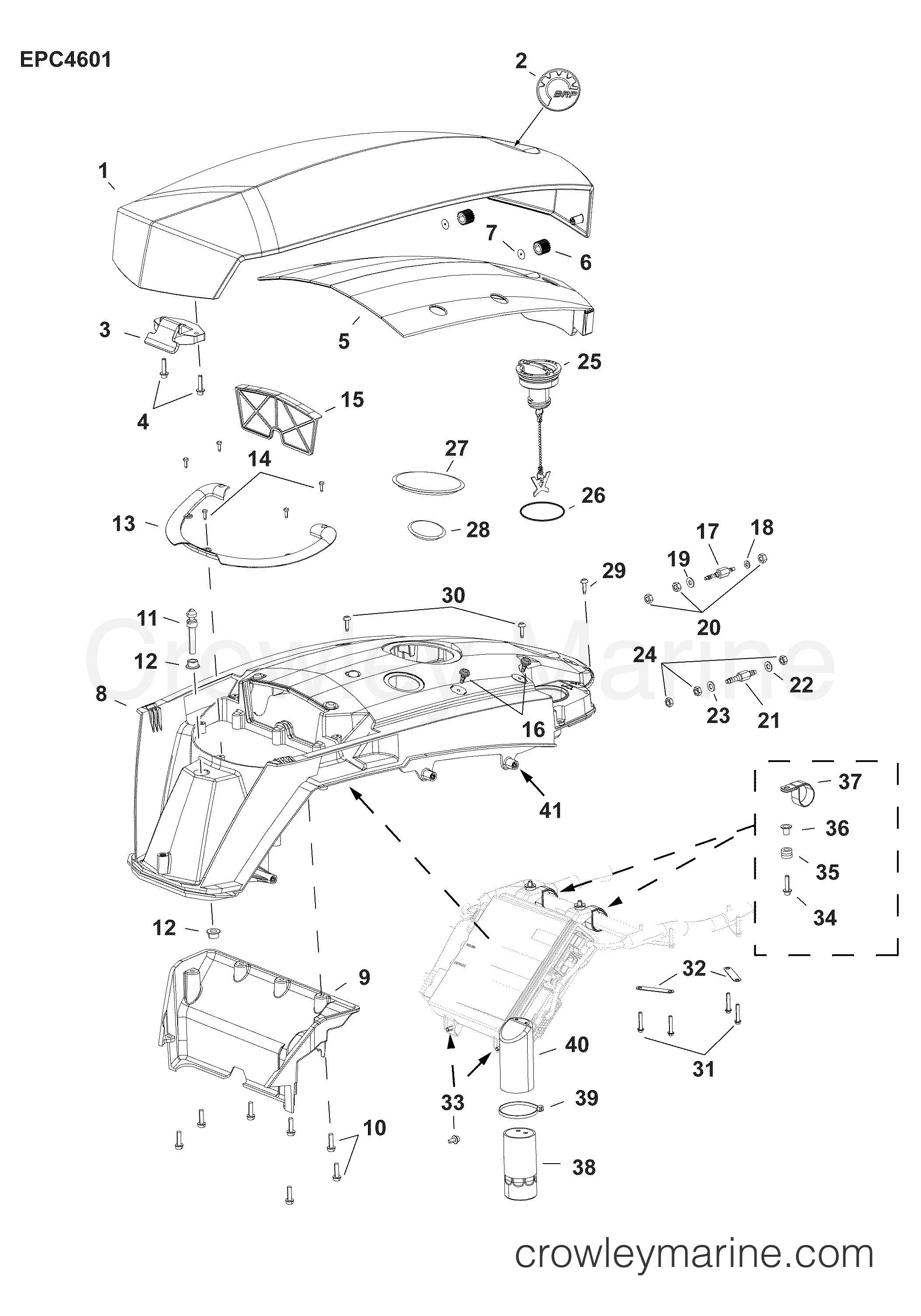 AB Outboard 300 - 3.4L - E300LUABA - ENGINE COVERS (TOP)