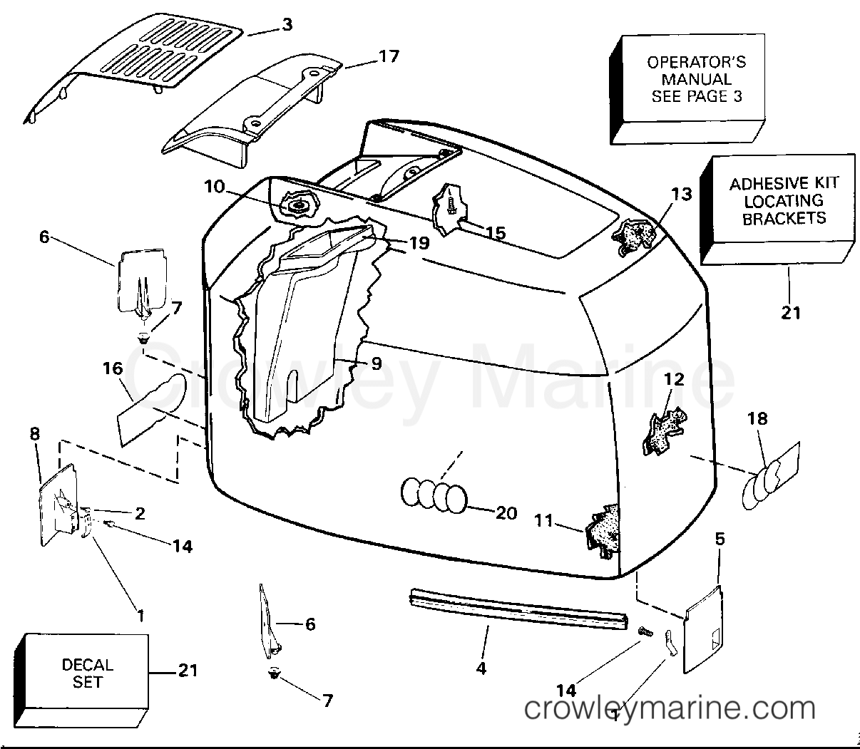 1993 Outboard 225 - J225PXATS - ENGINE COVER - 185