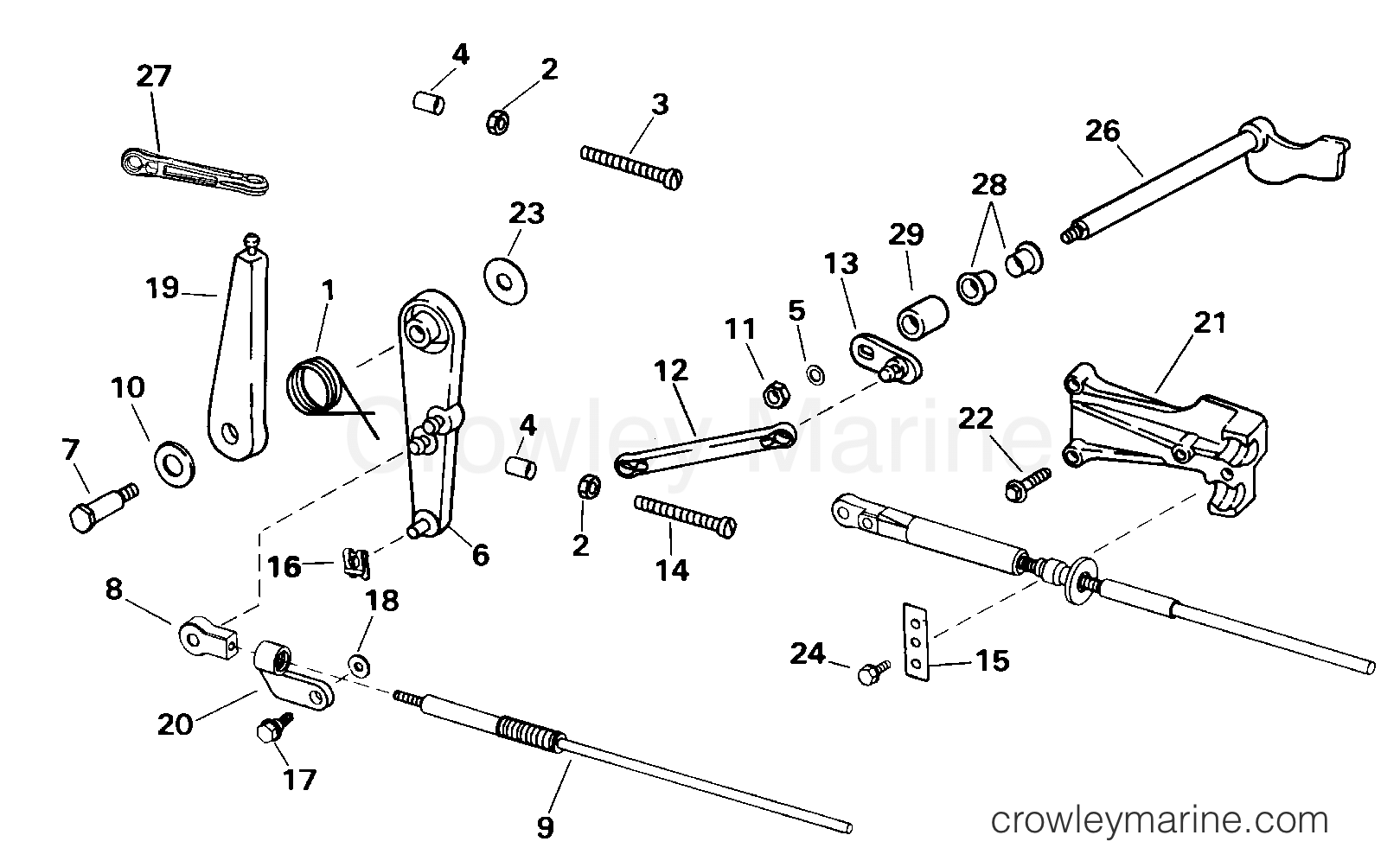 2000 Outboard 35 - J35TEL3SSB - THROTTLE LINKAGE