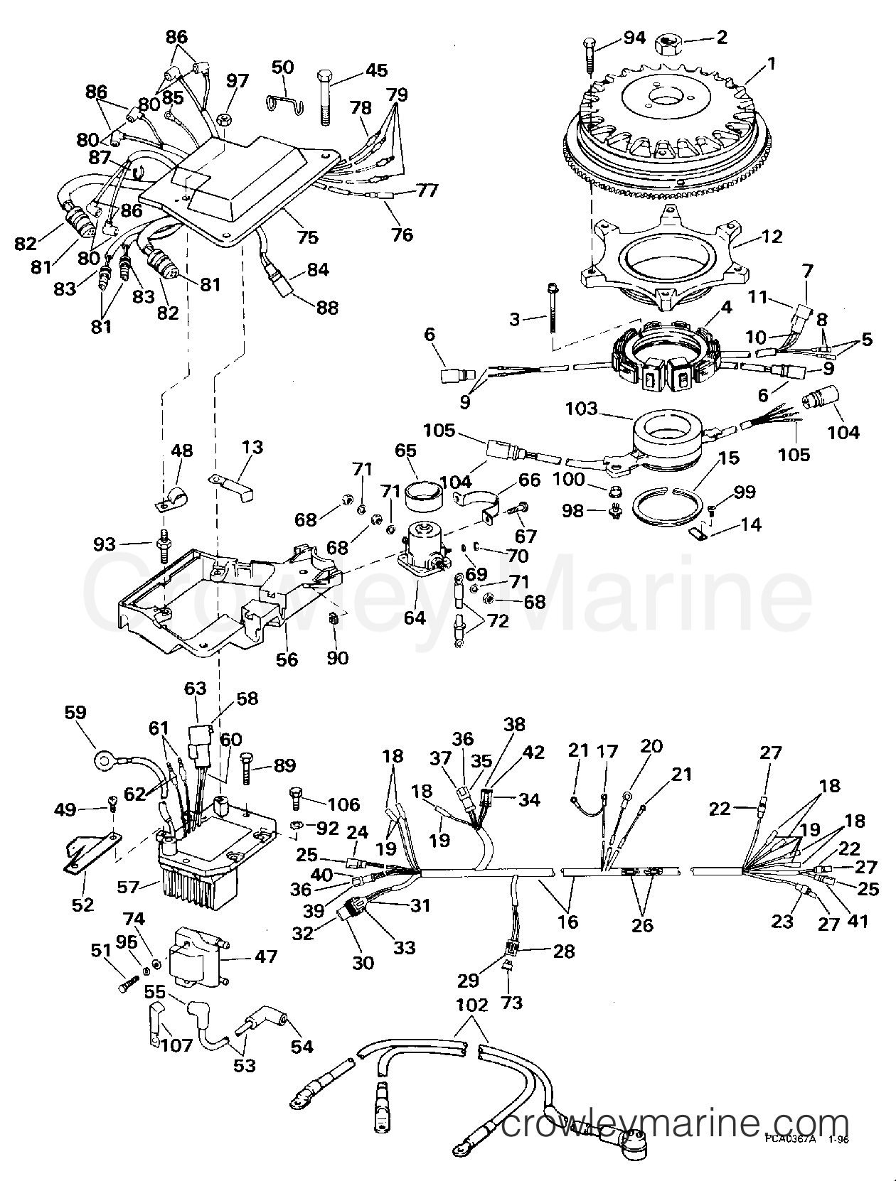 1996 Outboard 200 - BJ200TXEDR - IGNITION SYSTEM