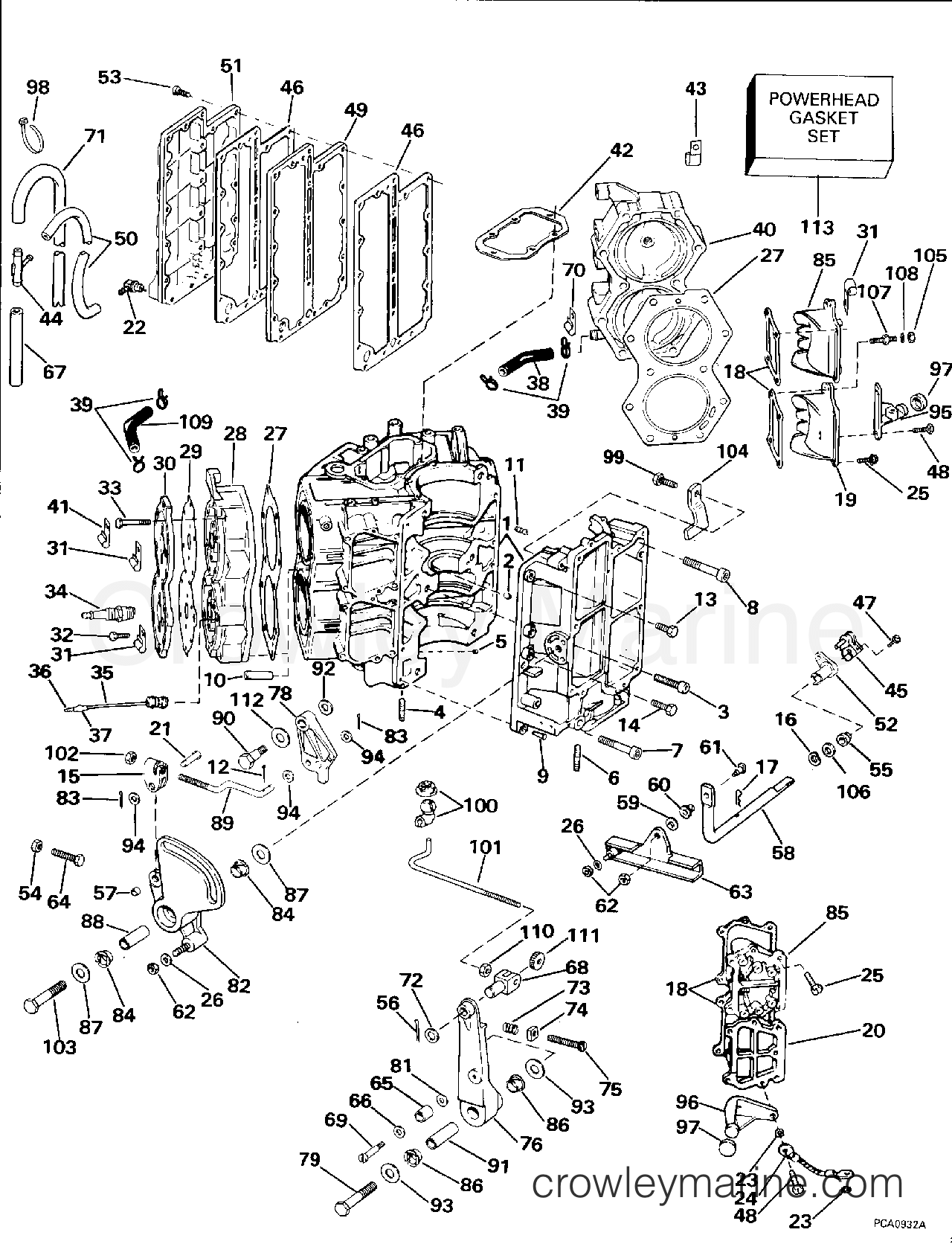 1994 Evinrude Outboards 100 - E100WTLERS CYLINDER & CRANKCASE section