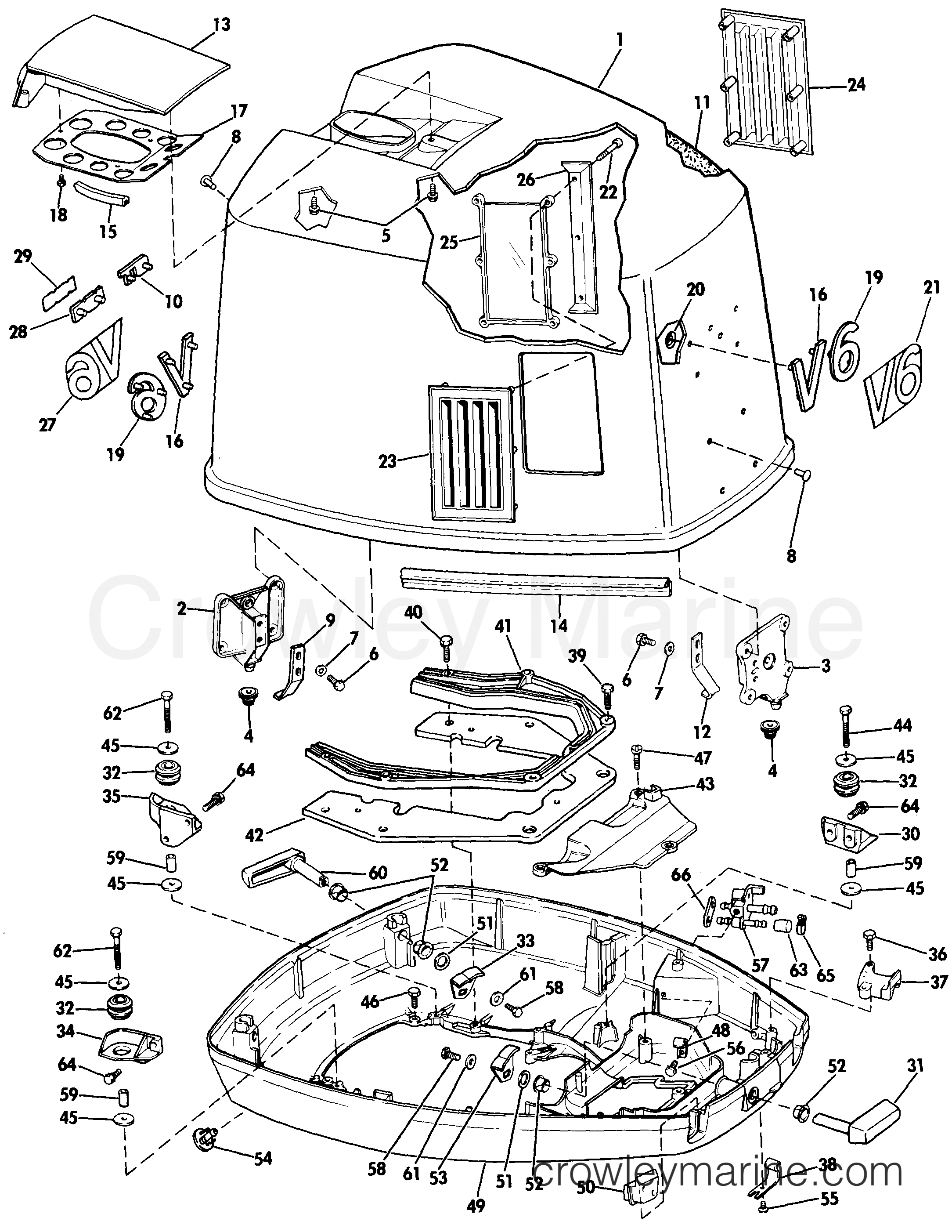 1985 Outboard 235 - E235STLCOR - ENGINE COVER - JOHNSON