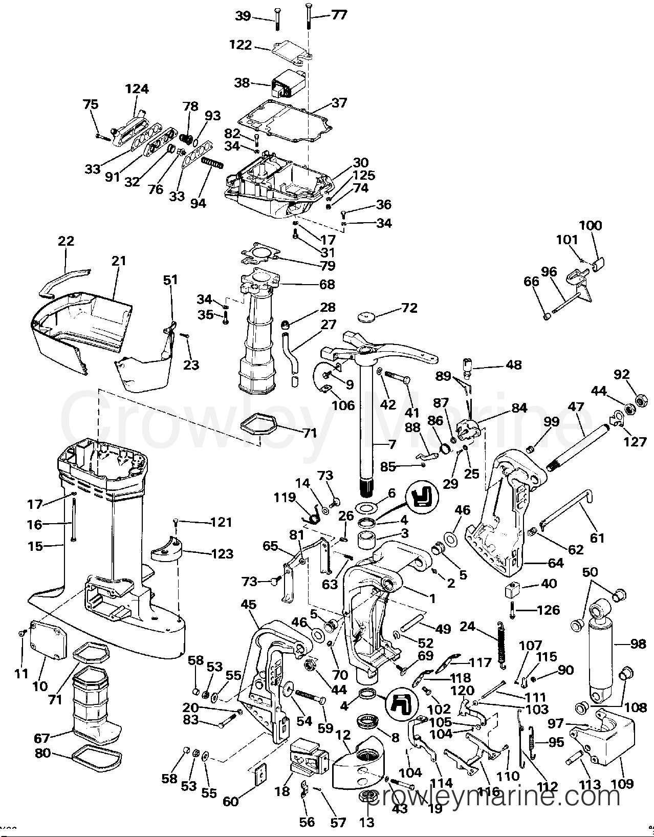 1986 Outboard 100 - J100WTXCDR - MIDSECTION
