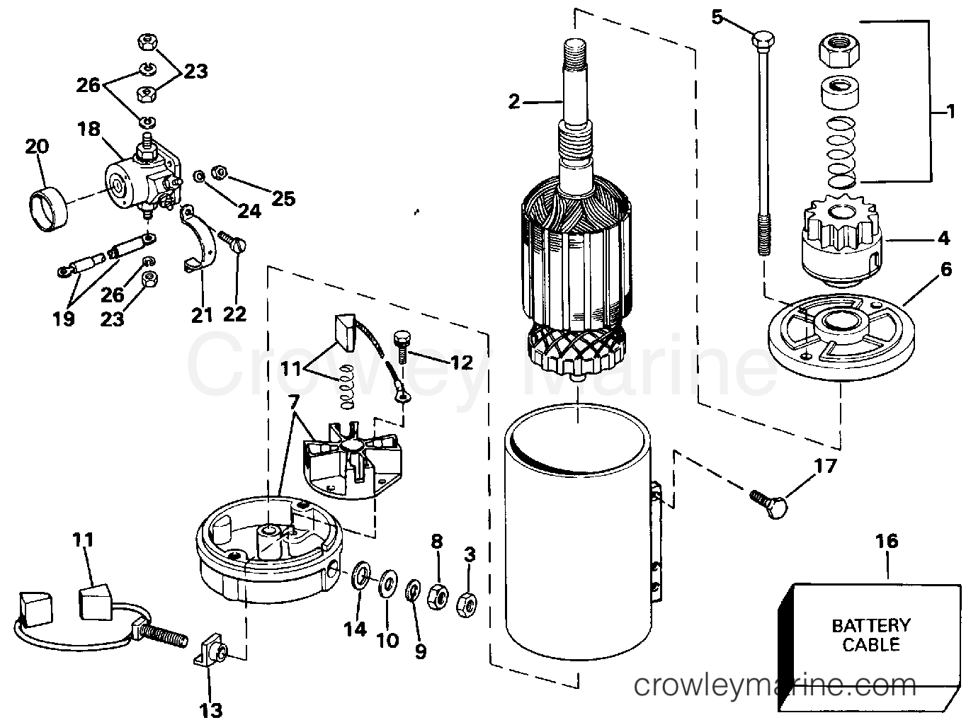 1993 Johnson Outboards 115 - TJ115TLETS ELECTRIC STARTER & SOLENOID section
