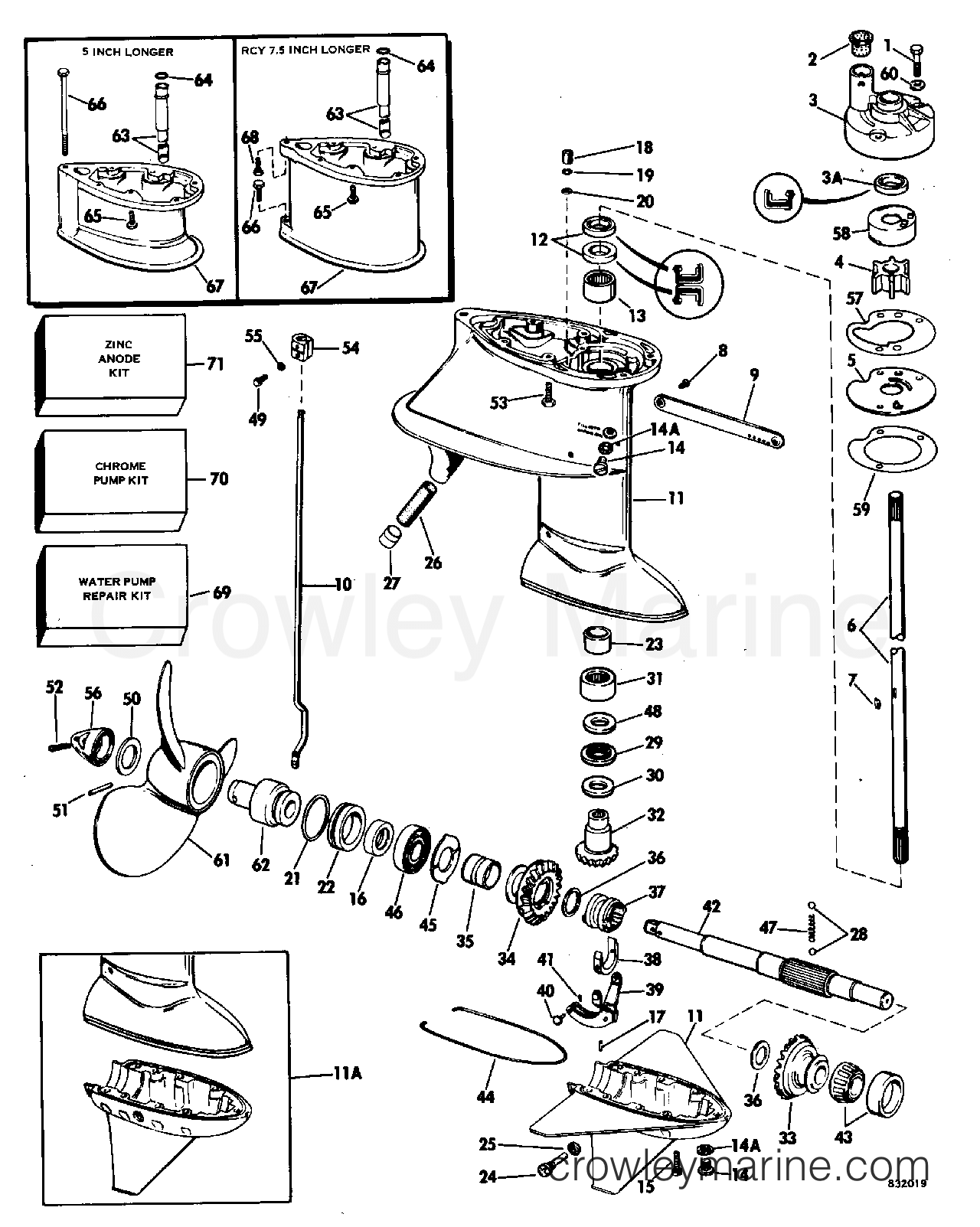 1983 Outboard 40 - J40RWLCTR - GEARCASE