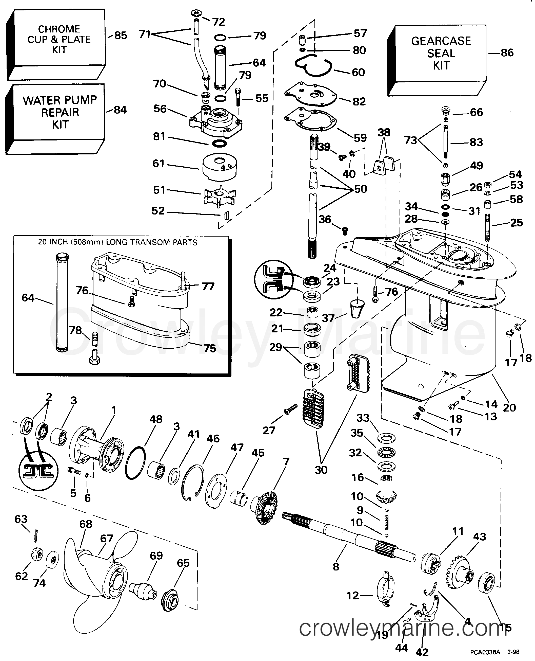 1998 Outboard 30 - BJ30BAECS - GEARCASE