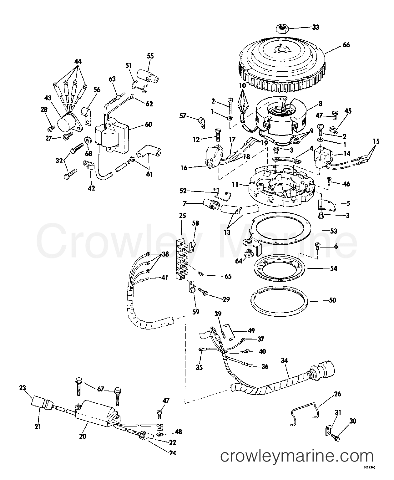 IGNITION SYSTEM 1979 Johnson Outboards 55 55EL79C Crowley Marine