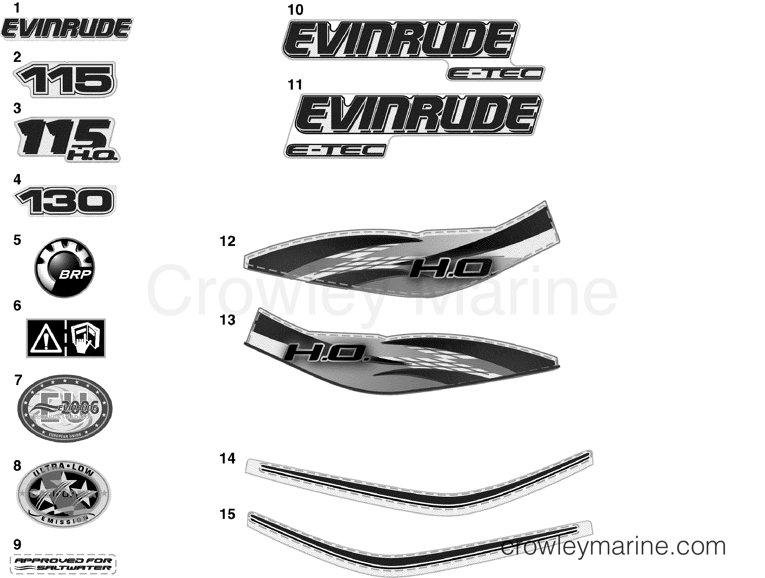 2010 Outboard 130 - E130DPXISC - DECALS