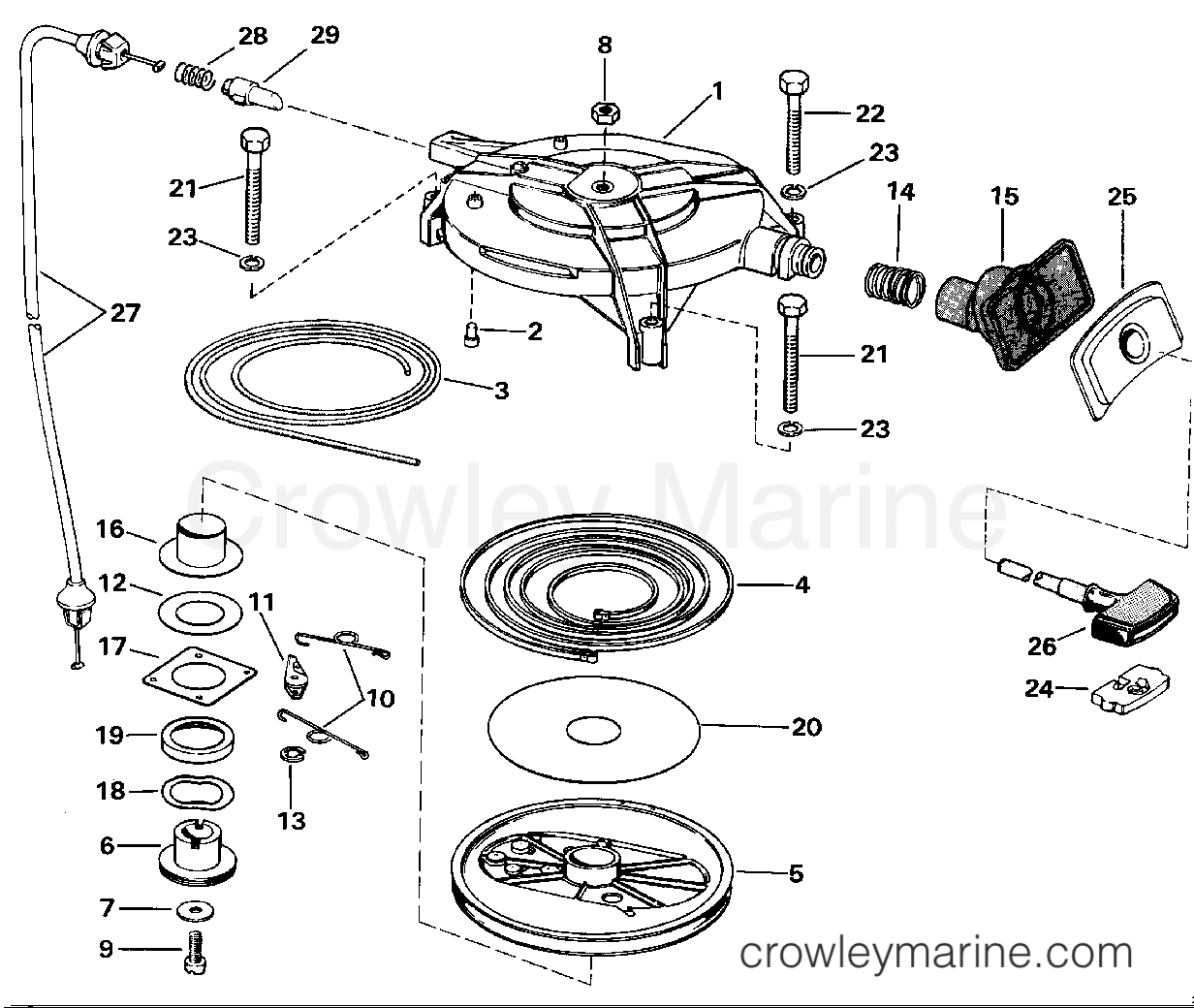1988 Outboard 25 - J25ECCM - REWIND STARTER