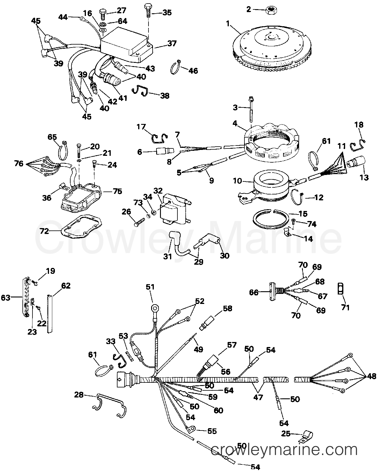 1992 Outboard 100 - J100WTXENE - IGNITION SYSTEM