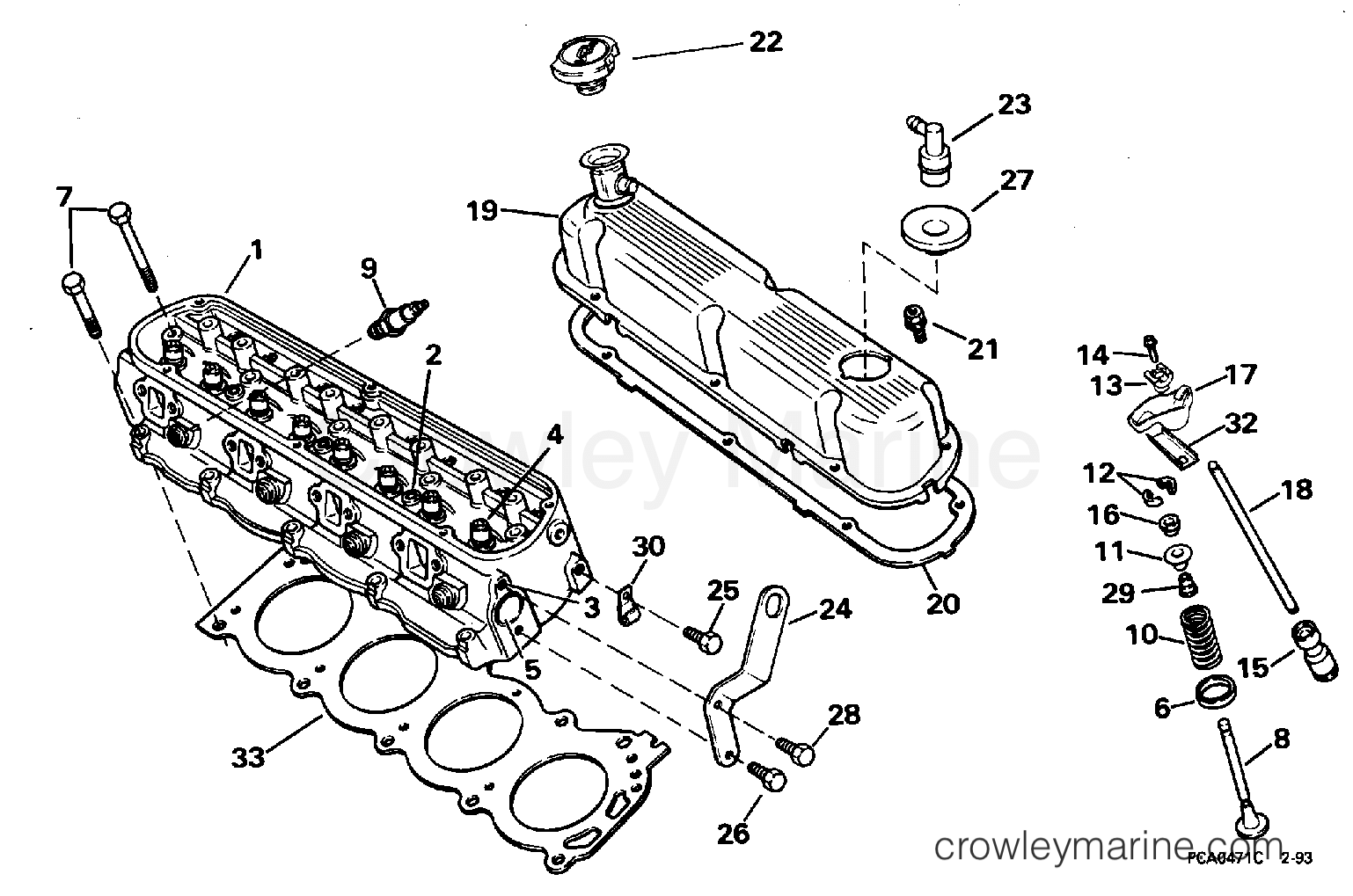 CYLINDER HEAD 1995 Stern Drive 5 502APHUB Crowley Marine