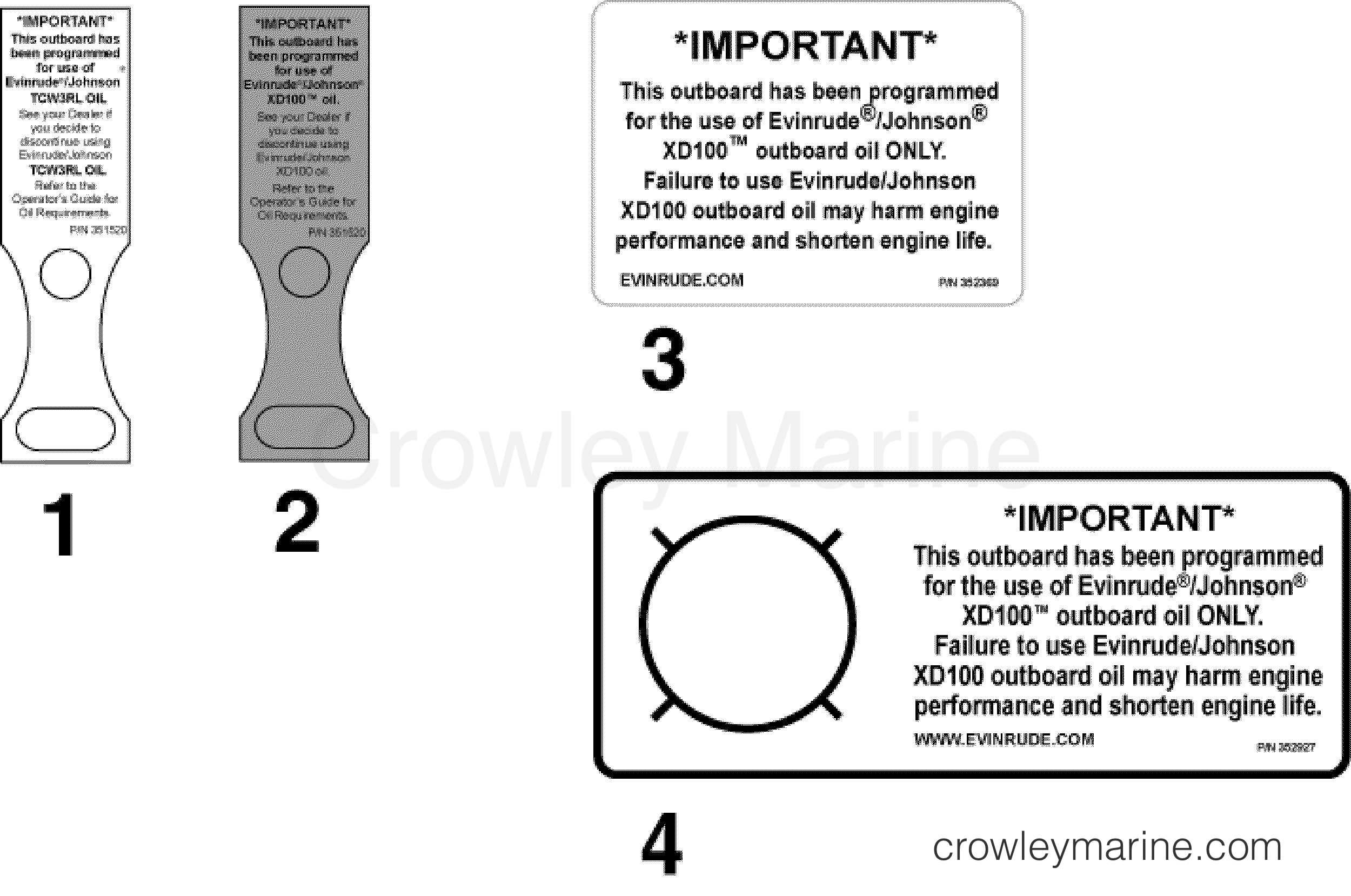 2010 Evinrude Outboards 115 - E115DBXISF OIL TAGS & LABELS section