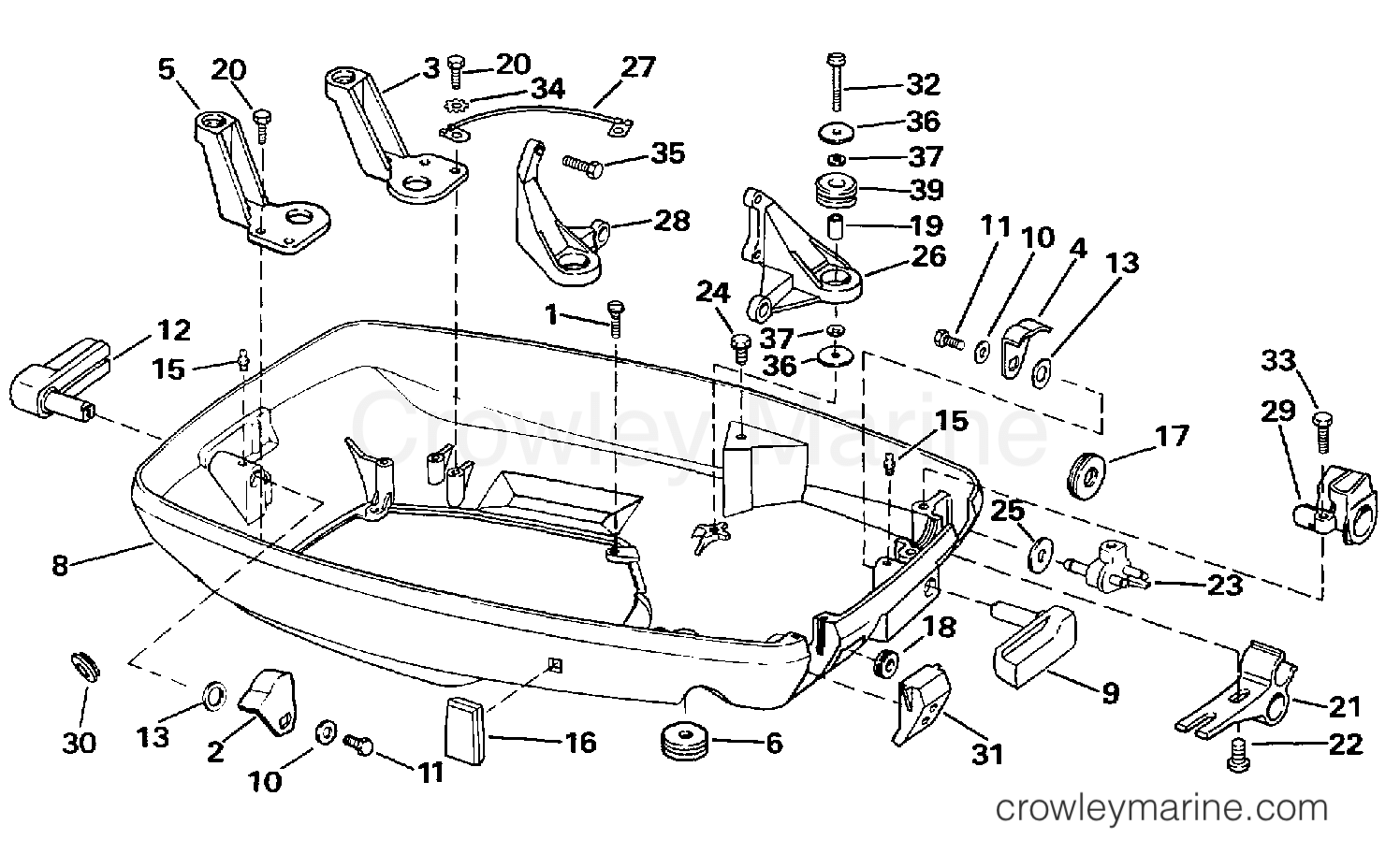 1998 Outboard 65 - SJ65RSLD - LOWER ENGINE COVER