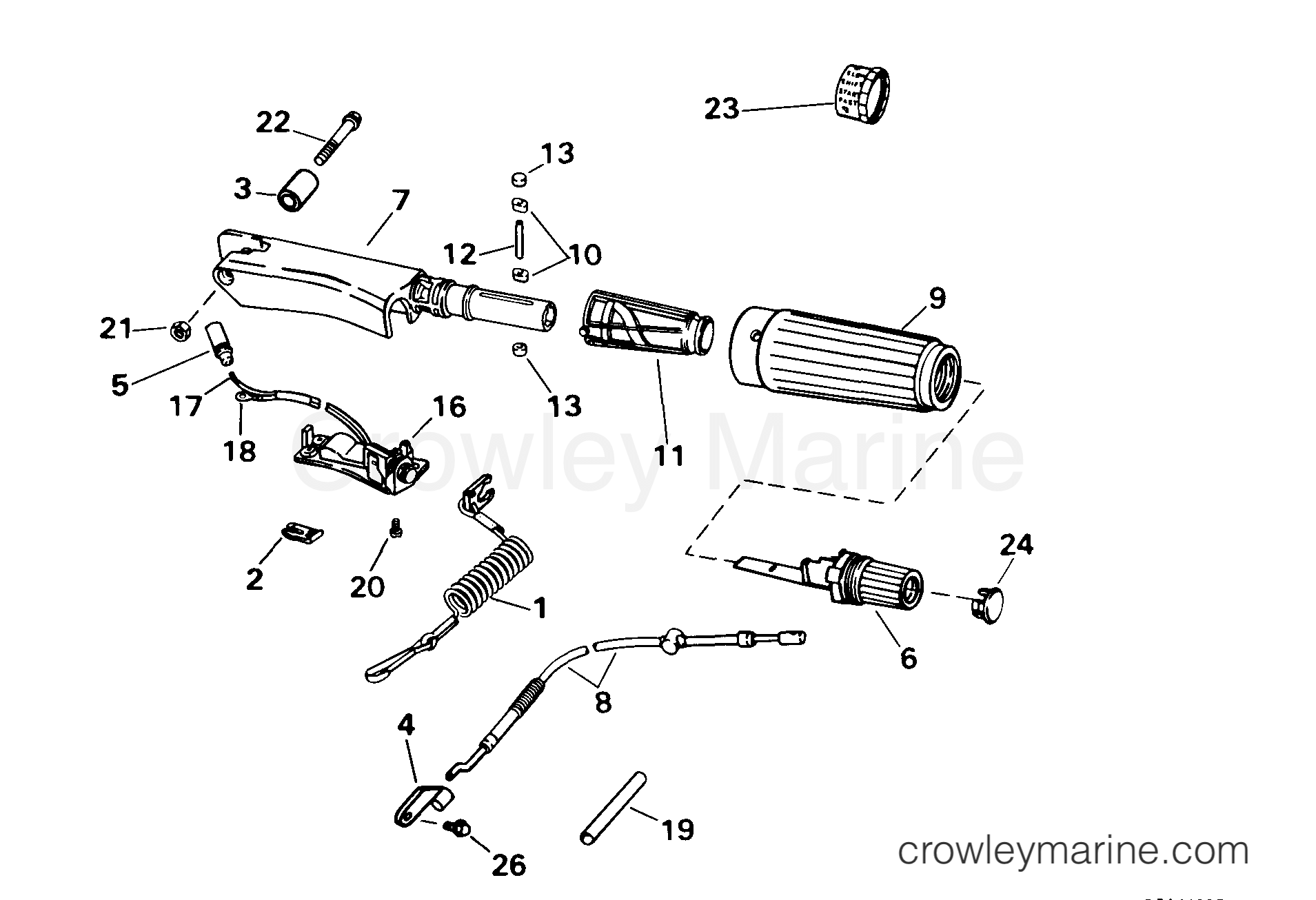 1999 Outboard 8 - E8RB4EEM - STEERING HANDLE